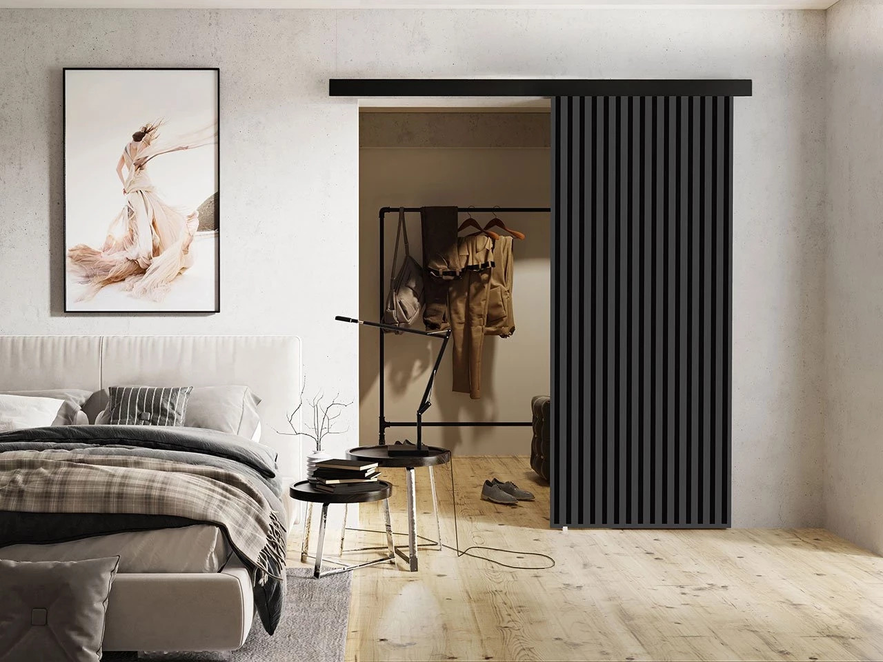 Skydedør Dover 202 (Antracit + Sort)