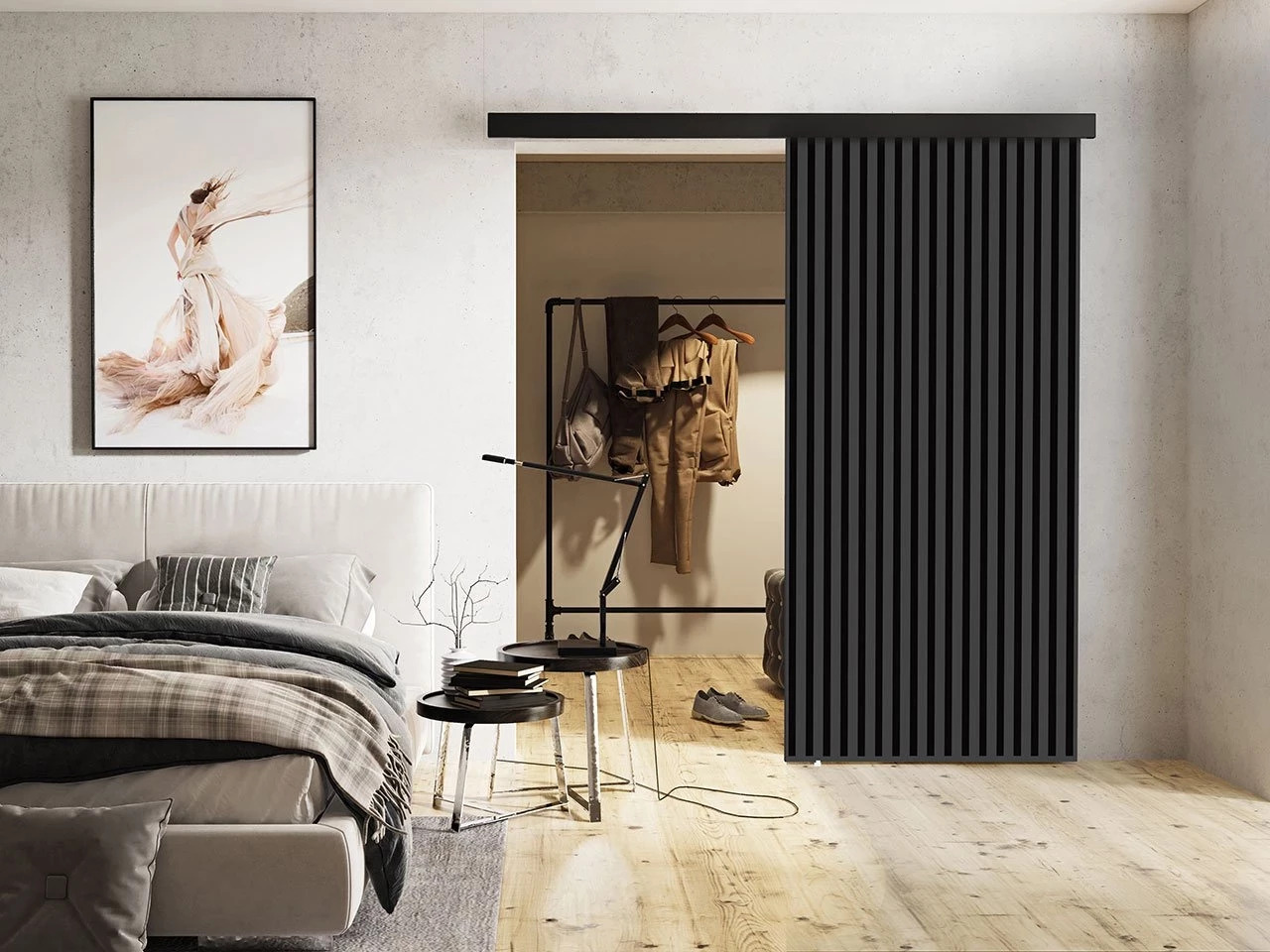 Skydedør Dover 203 (Antracit + Sort)