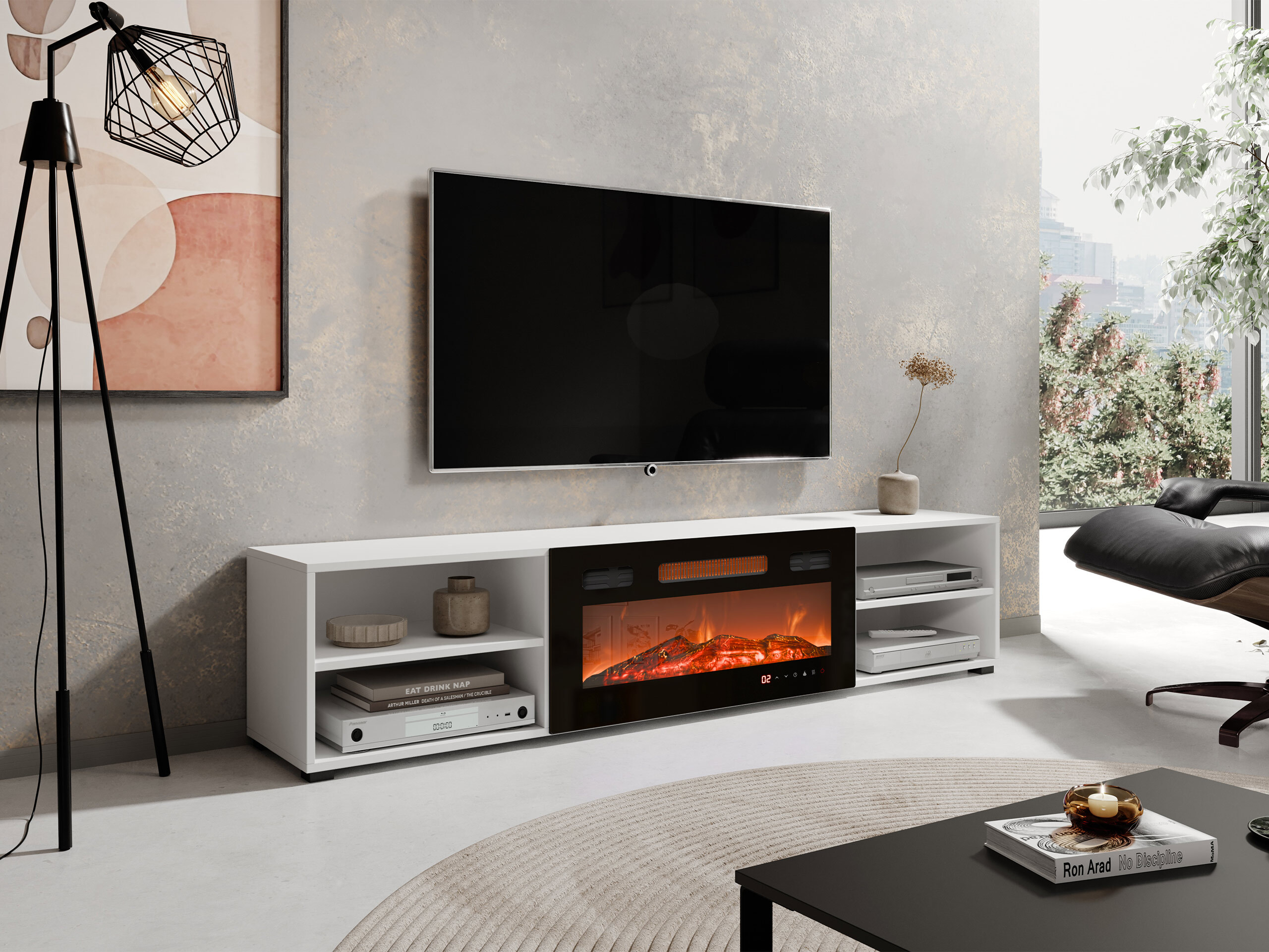 TV-bord Charlotte 190 (Hvid + Sort)