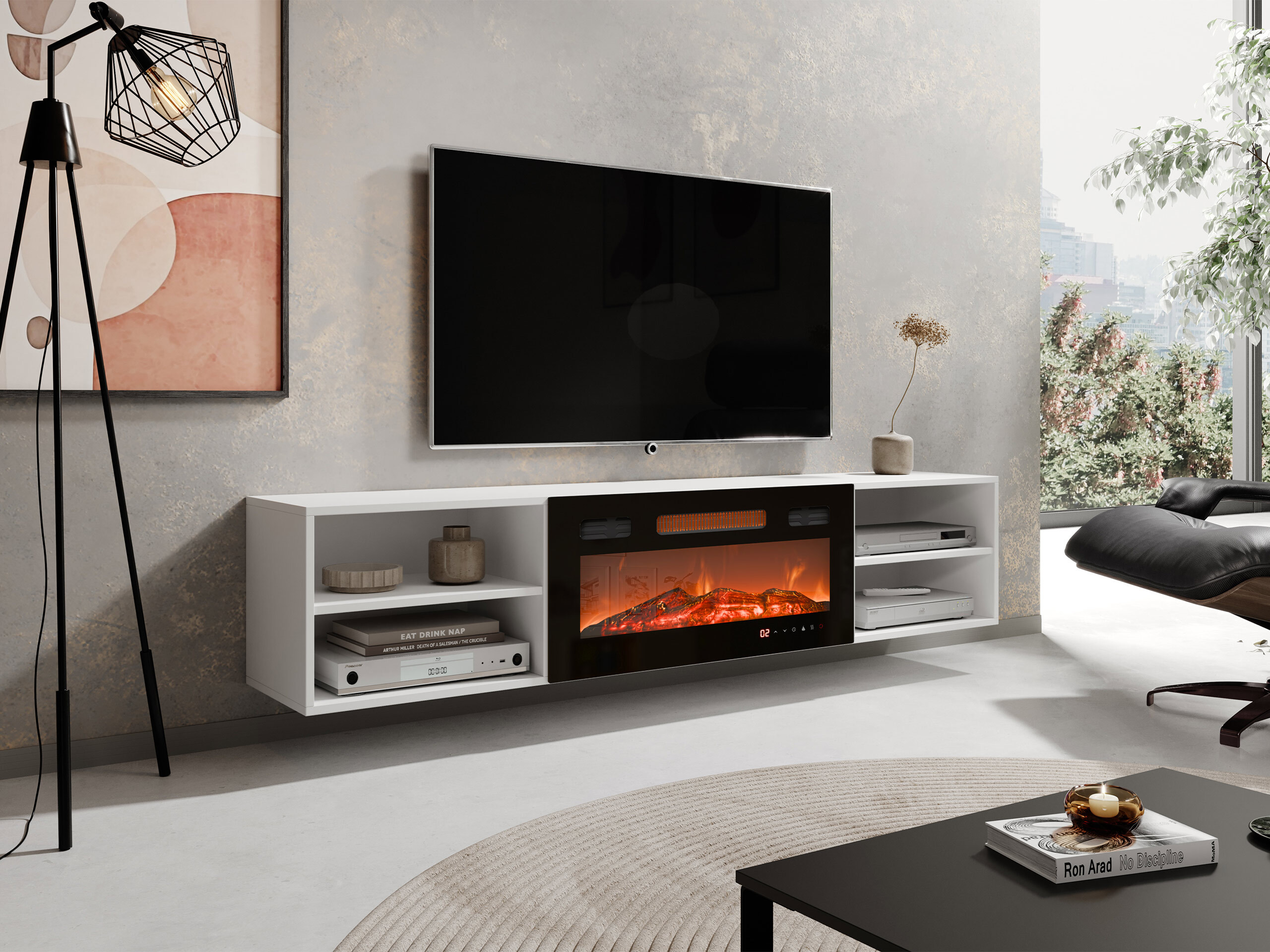 TV-bord Charlotte 190 (Hvid + Sort)