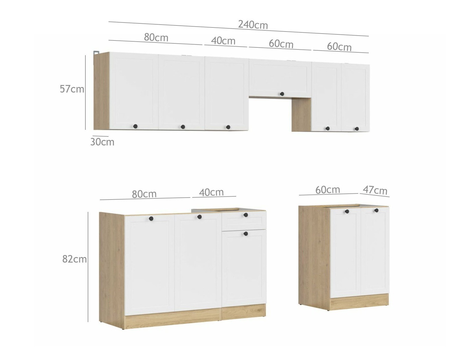 Modulkøkkensæt Classic White Oak 118