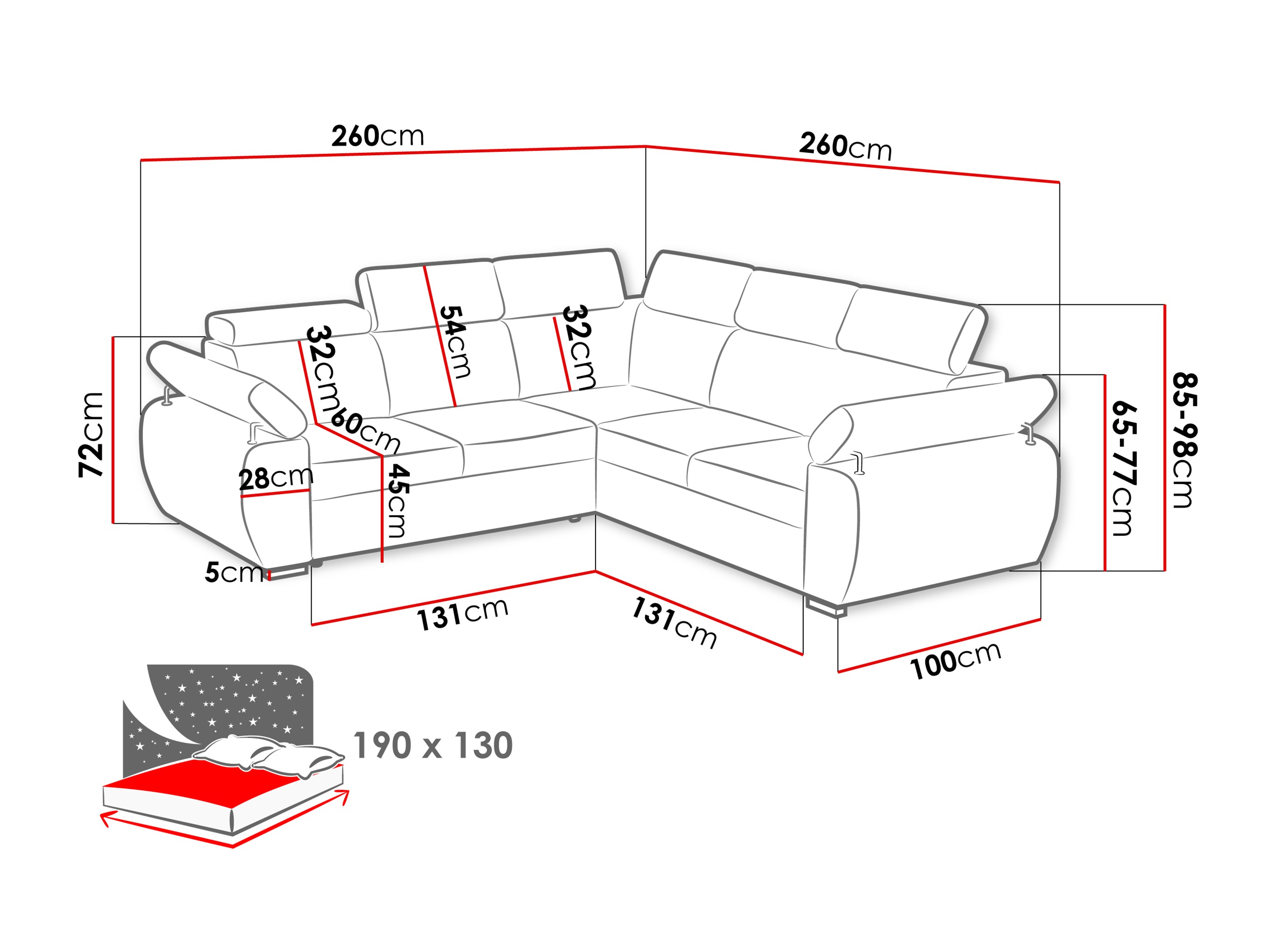Hjørnesofa Columbus 215 (Flow 06)