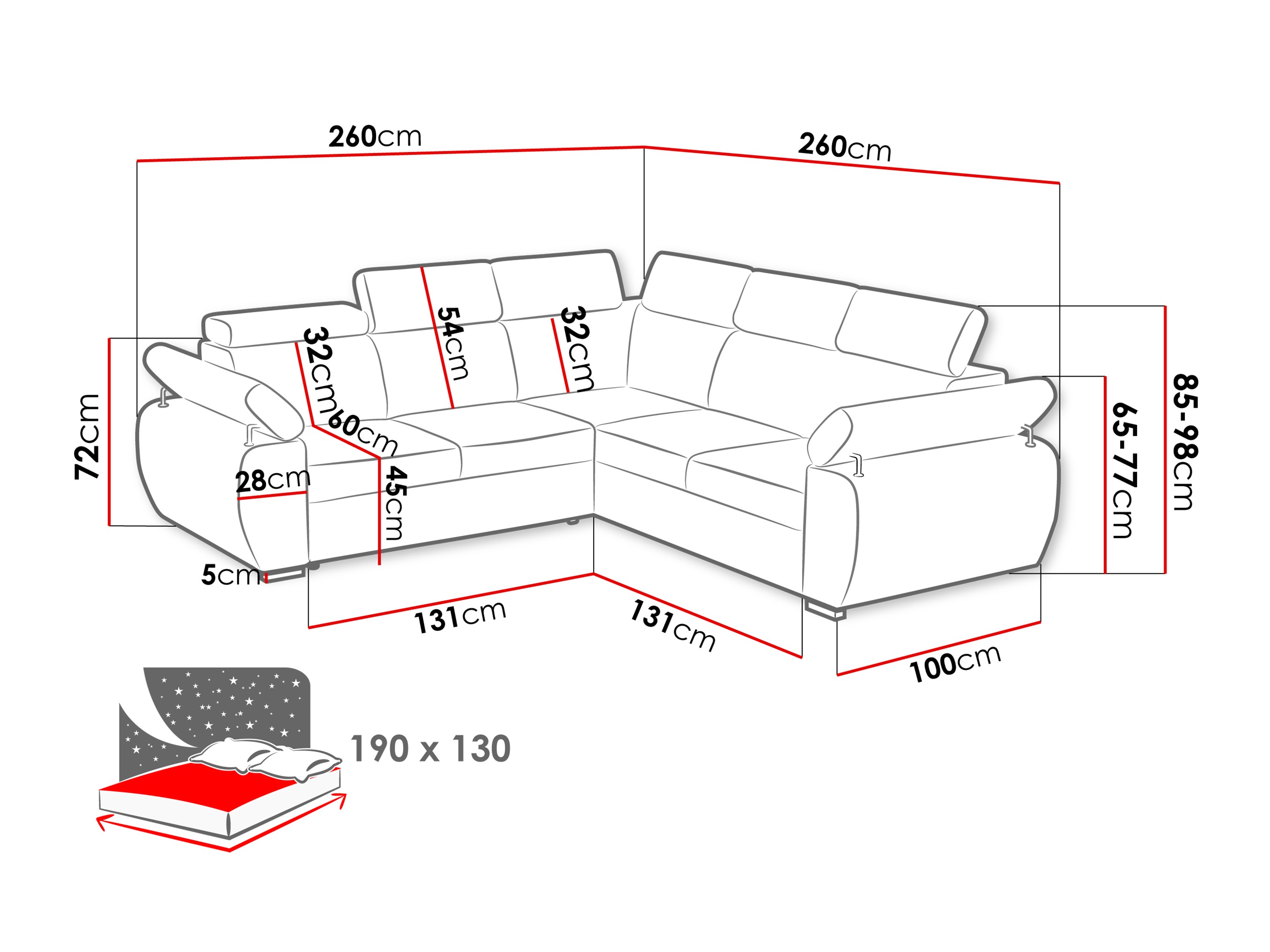 Hjørnesofa Columbus 215 (Flow 21)