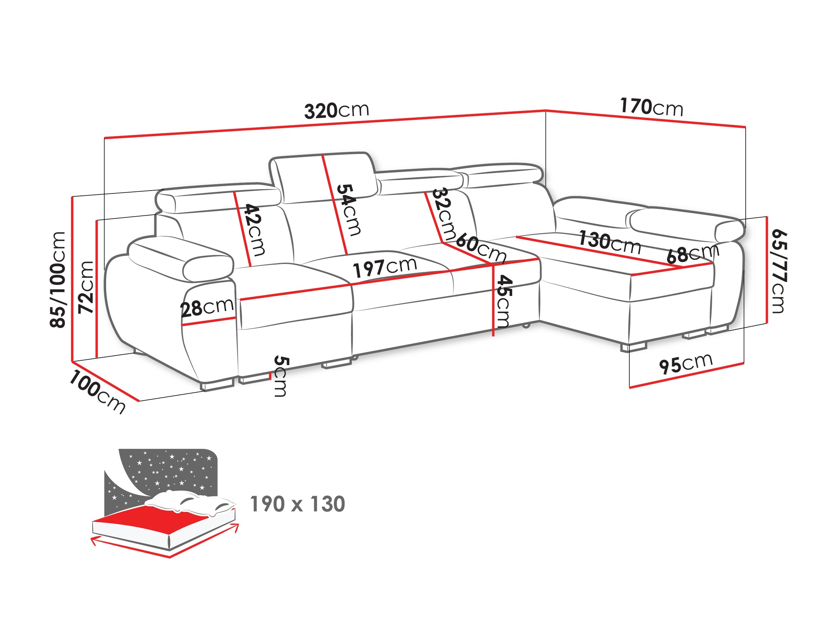 Hjørnesofa Columbus 227 (Flow 09)