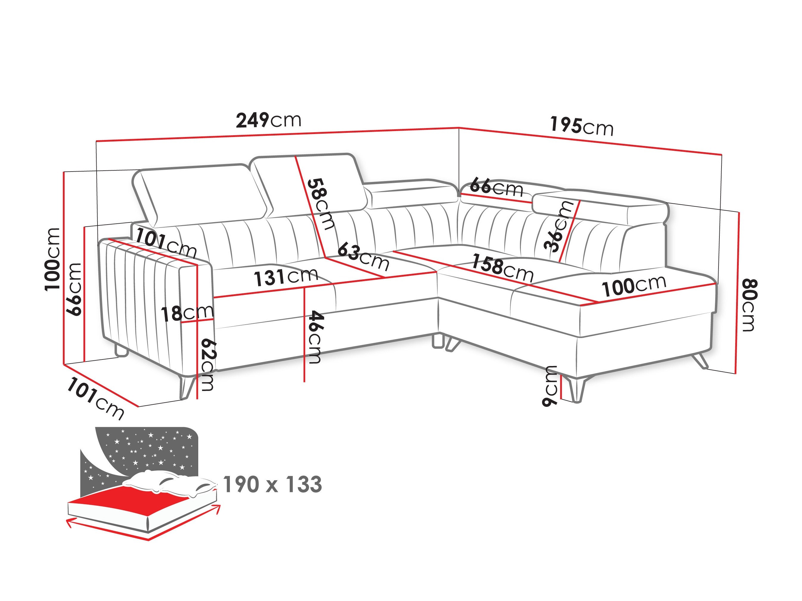 Hjørnesofa Columbus 202 (Velutto 18)
