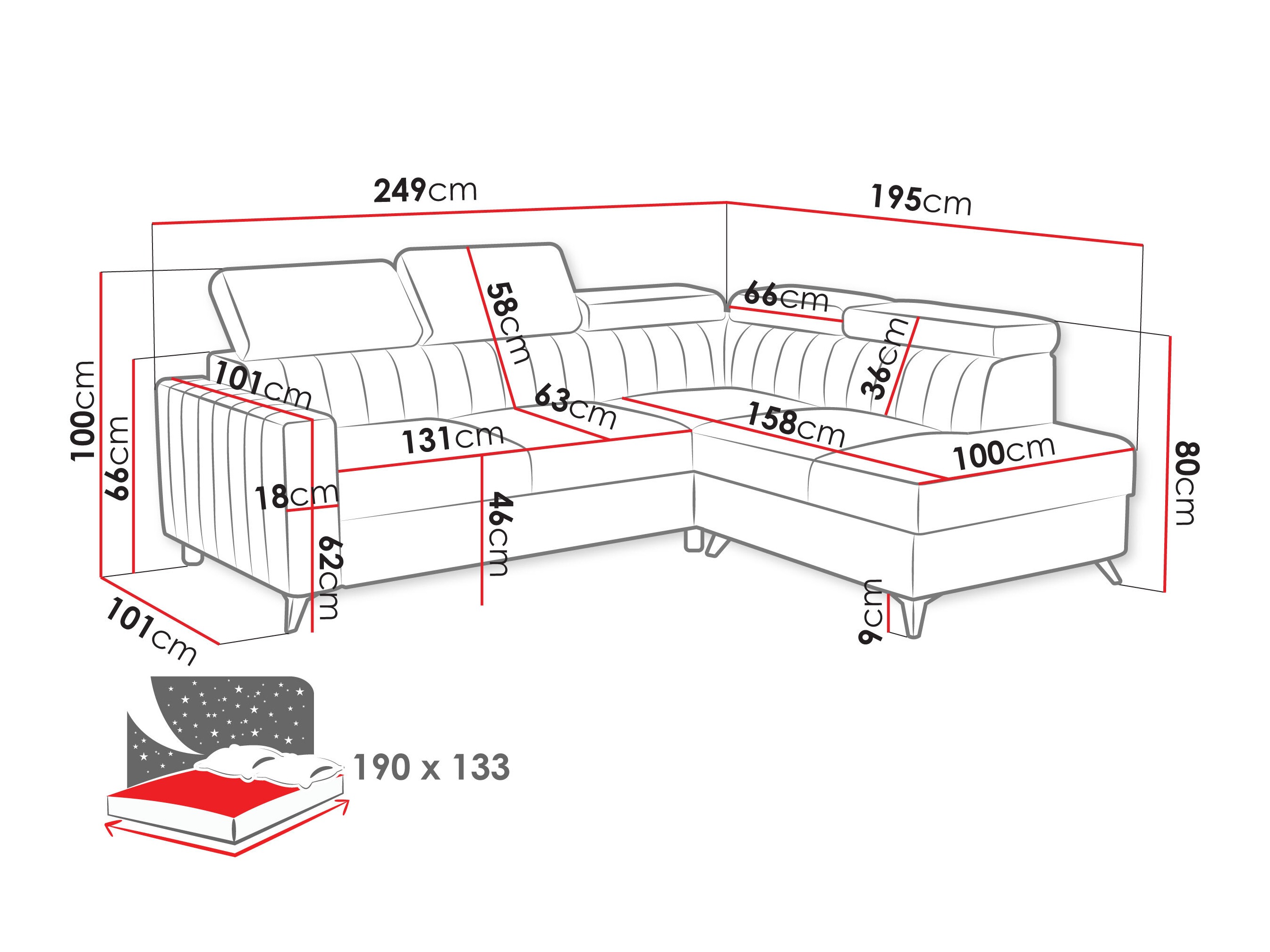Hjørnesofa Columbus 202 (Velutto 3)