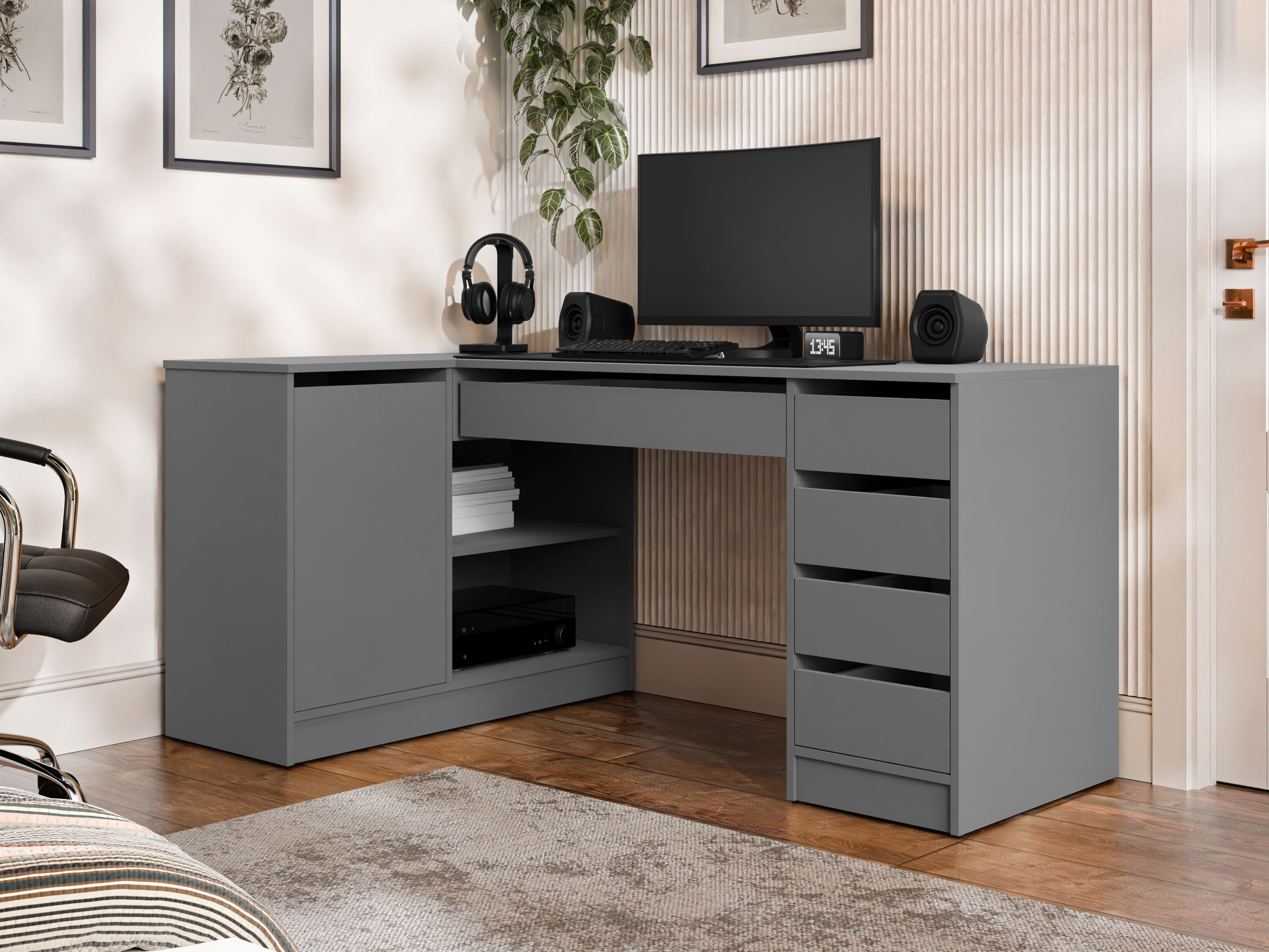Hjørneskrivebord Comfivo Terros III (Antracit)