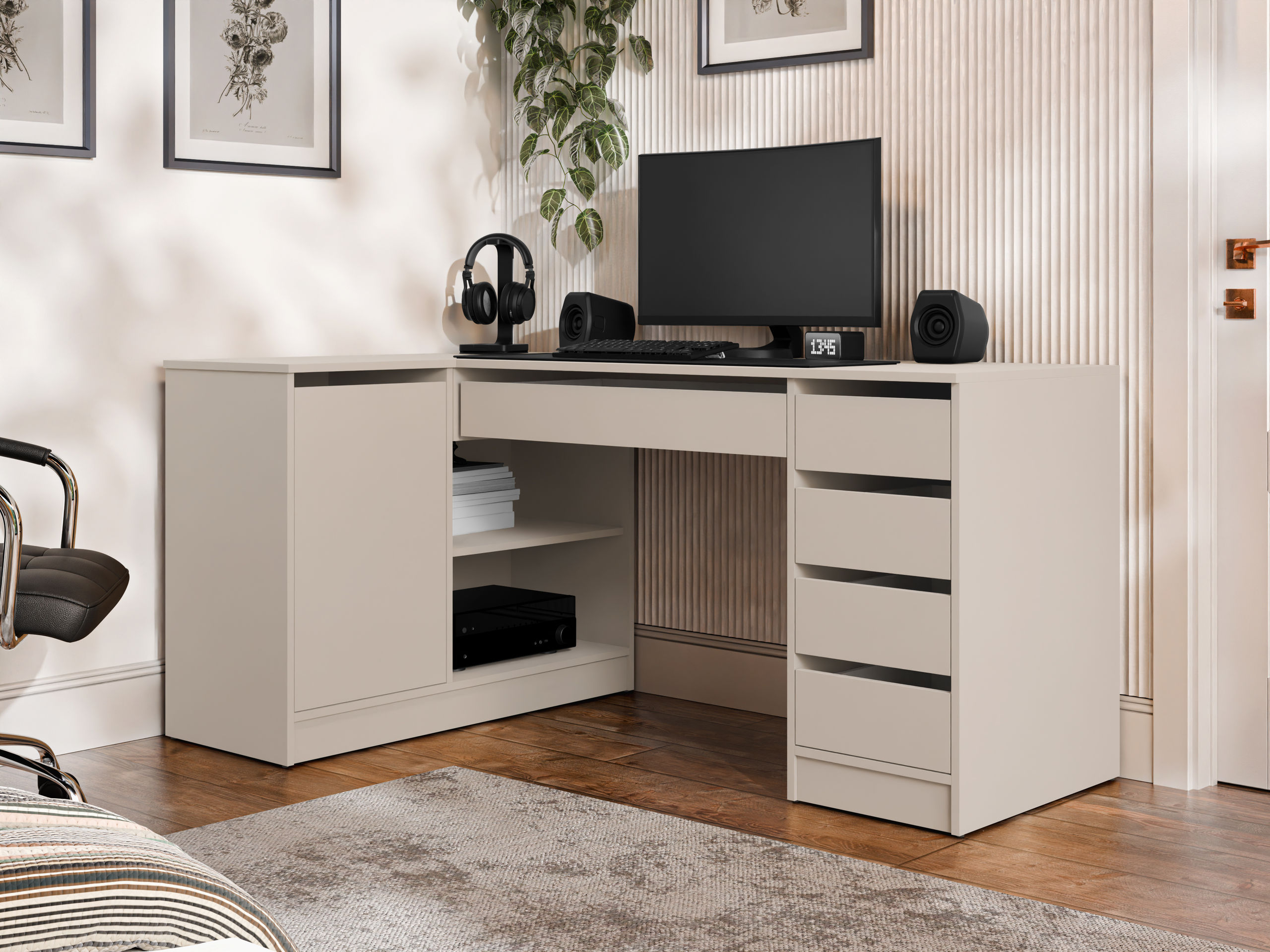 Hjørneskrivebord Comfivo Terros III (Beige)