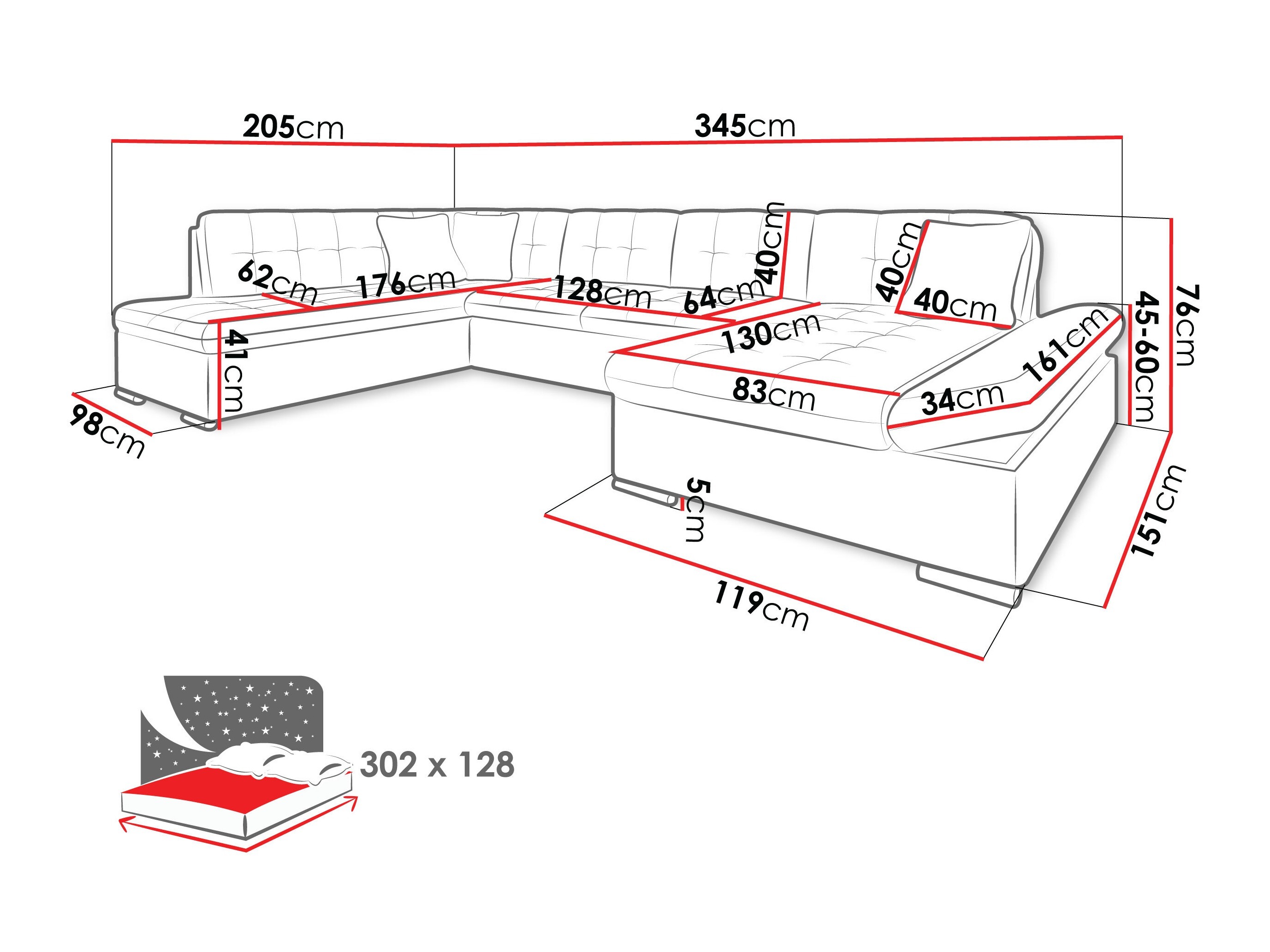 Hjørnesofa Comfivo Tilia I (Poso 14)