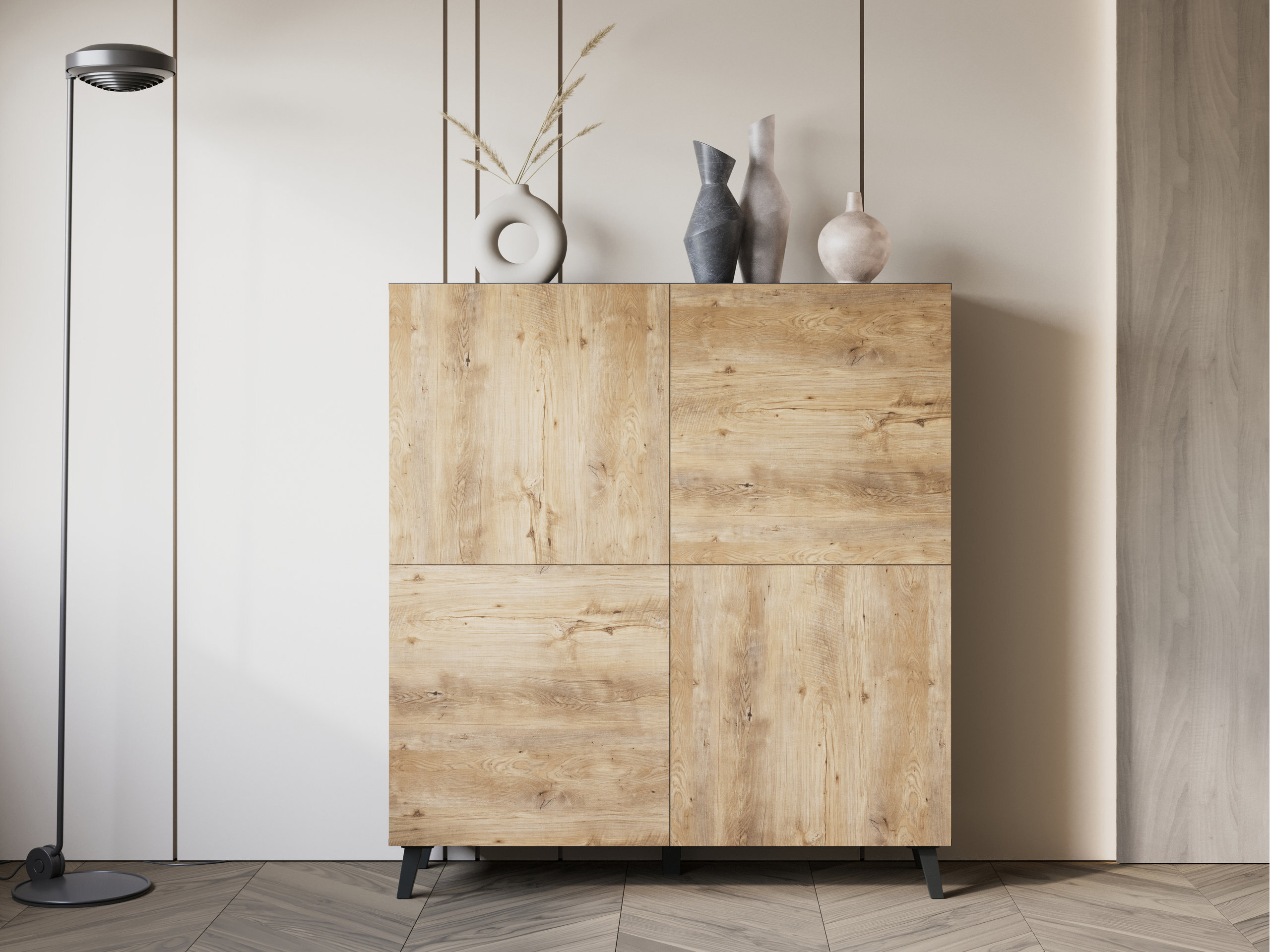 Skænk Levtive 100 (Matera grå + Kastanje)