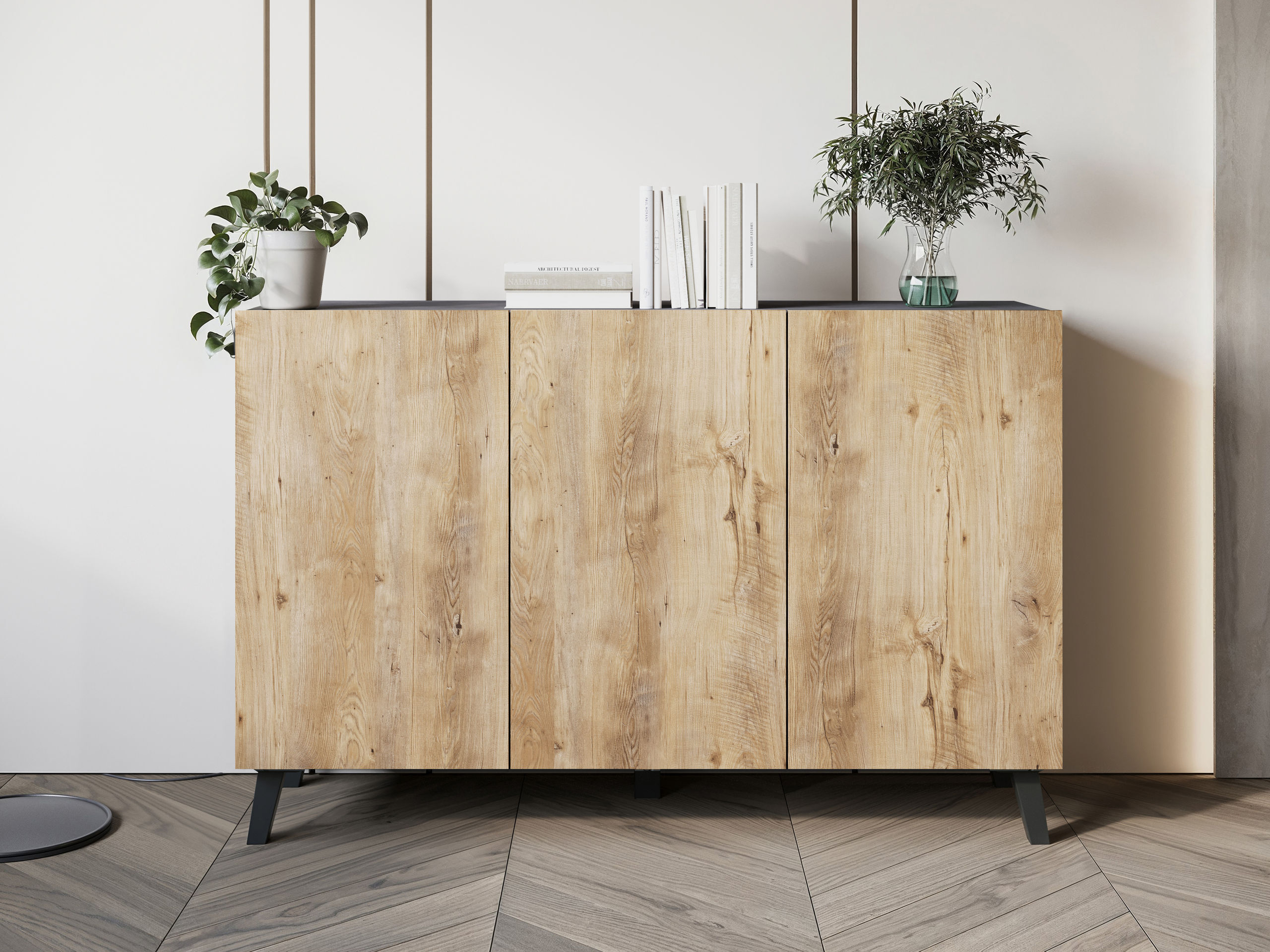 Skænk Levtive 102 (Matera grå + Kastanje)