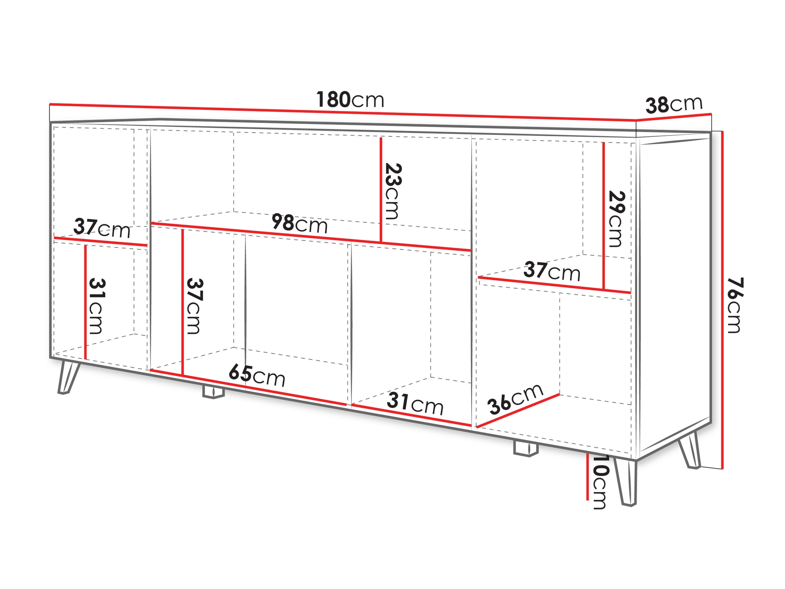Skænk Levtive 103 (Matera grå + Kastanje)