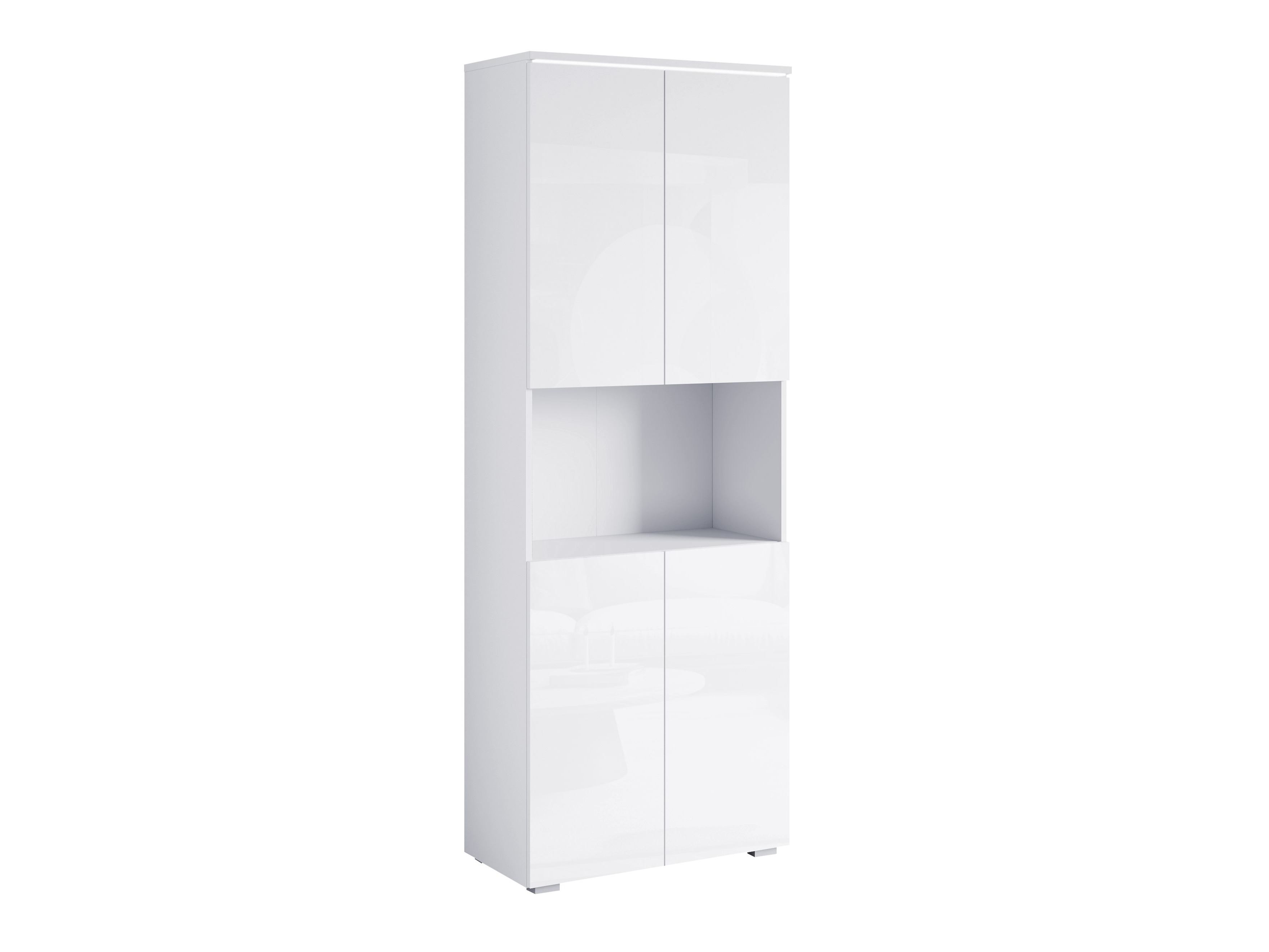 Reol Mirfivo 106 (Hvid + Glansfuld hvid)