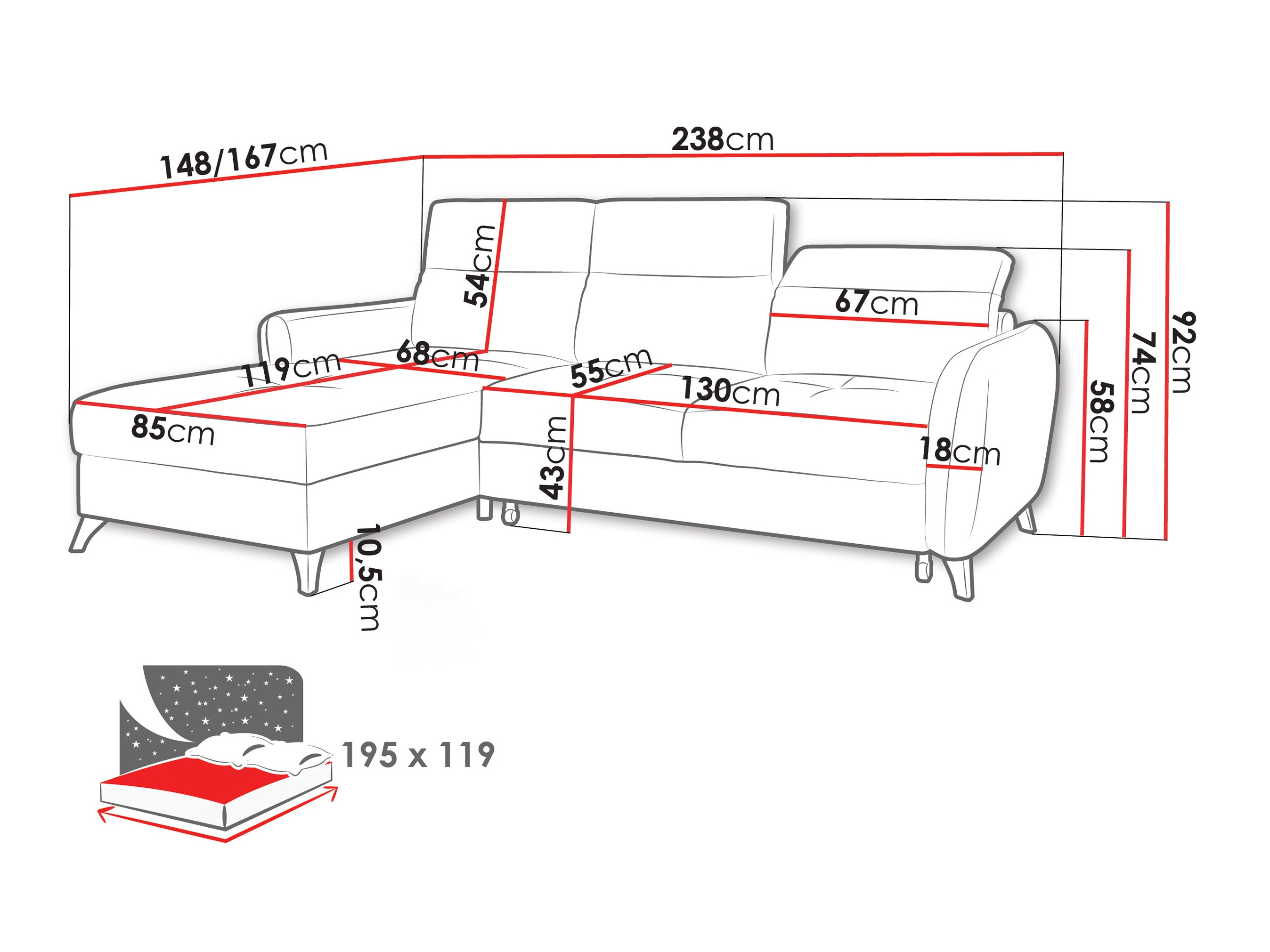 Hjørnesofa Amplexus (Vibe 86)