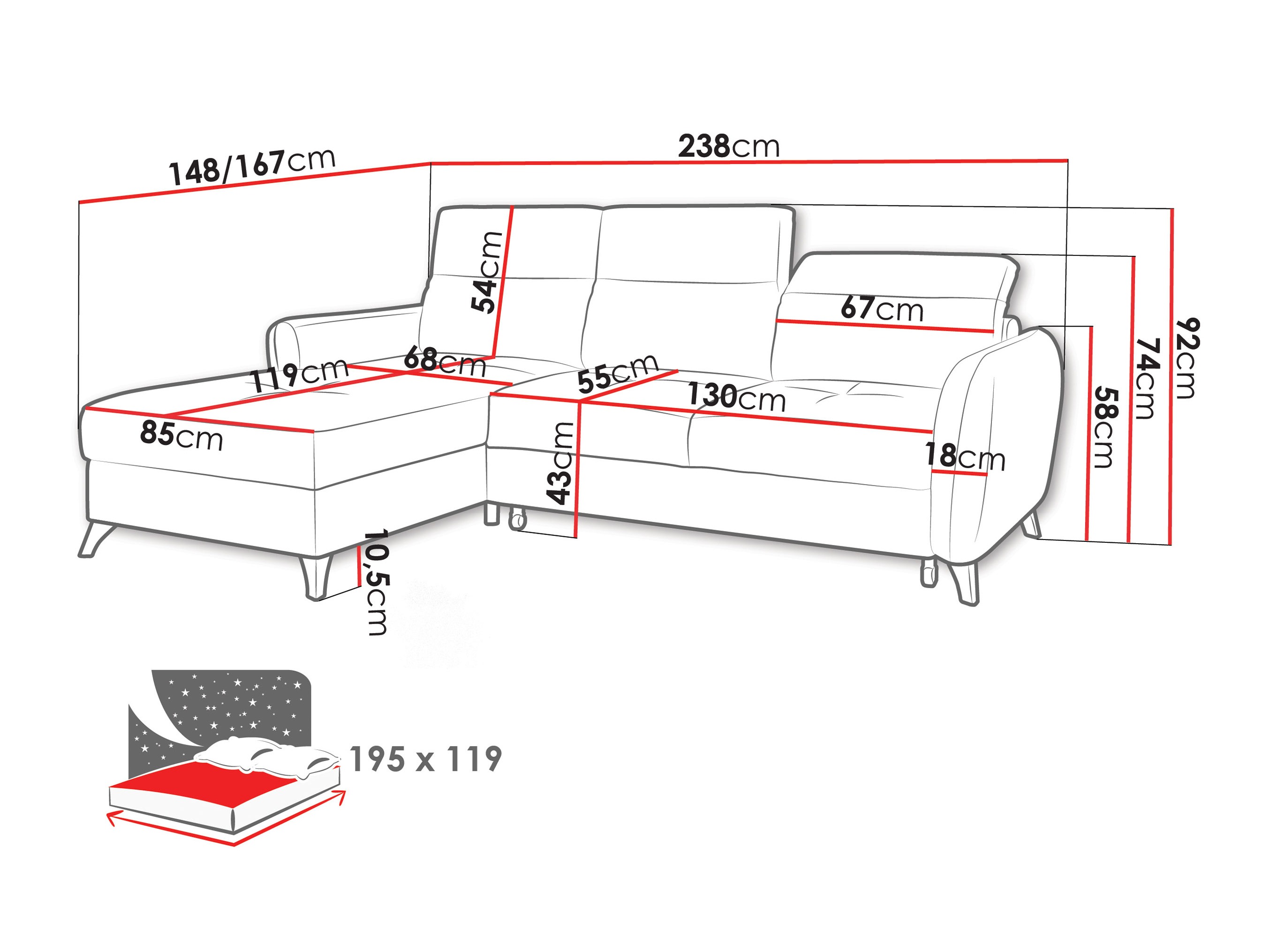 Hjørnesofa Amplexus (Vibe 95)