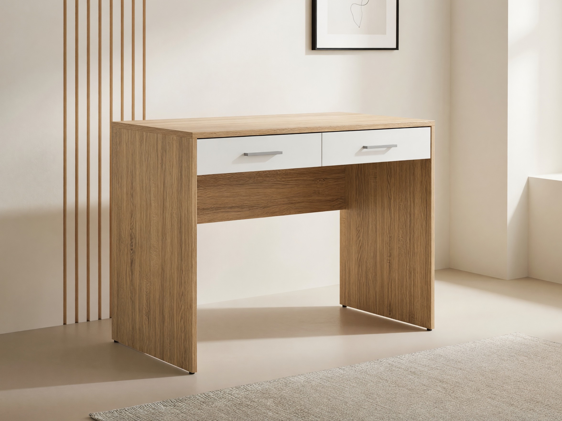 Skrivebord Novsore 109 (Sonoma eg + Hvid)