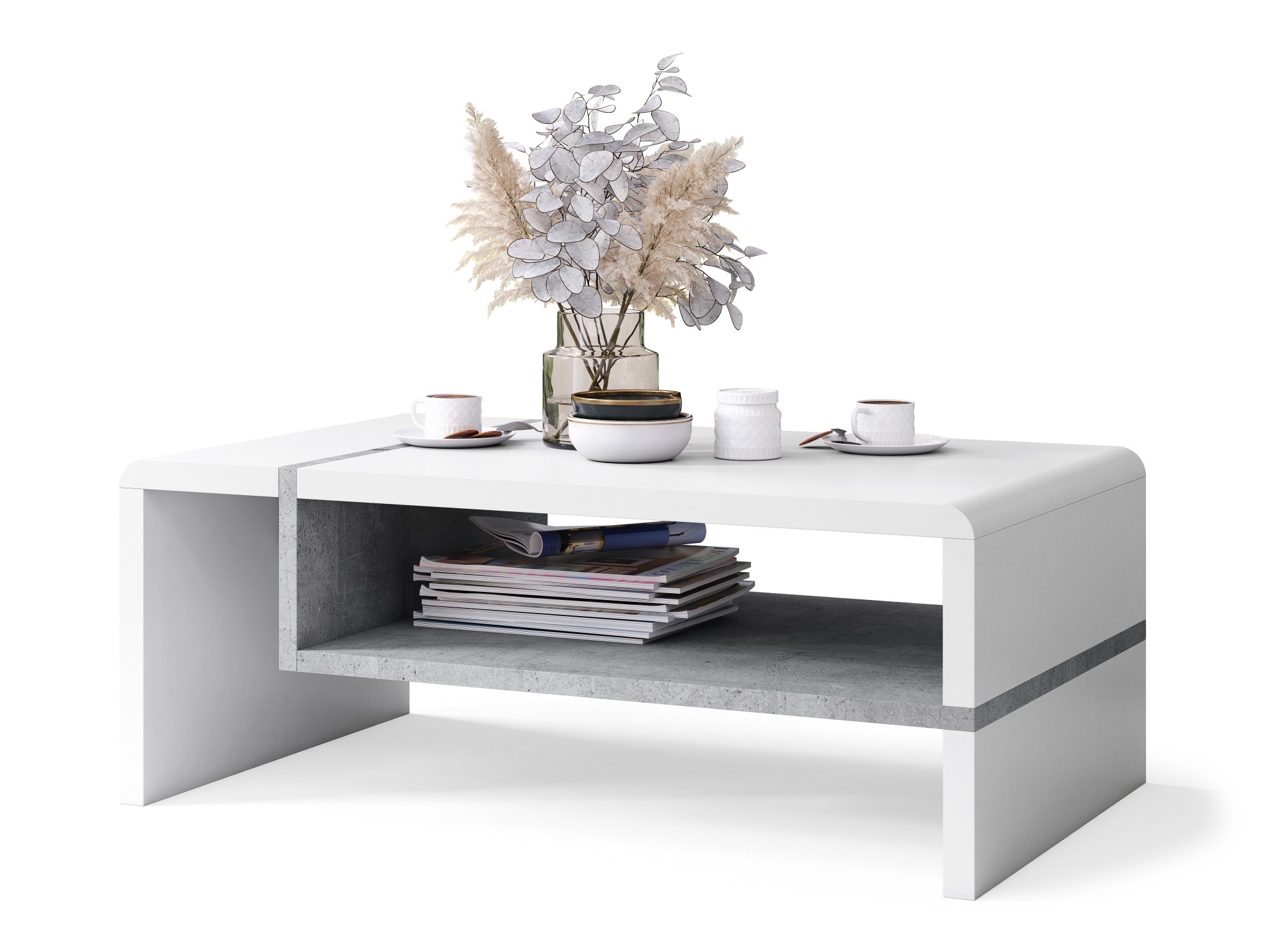 Sofabord Glendale 102 (Hvid + Beton)