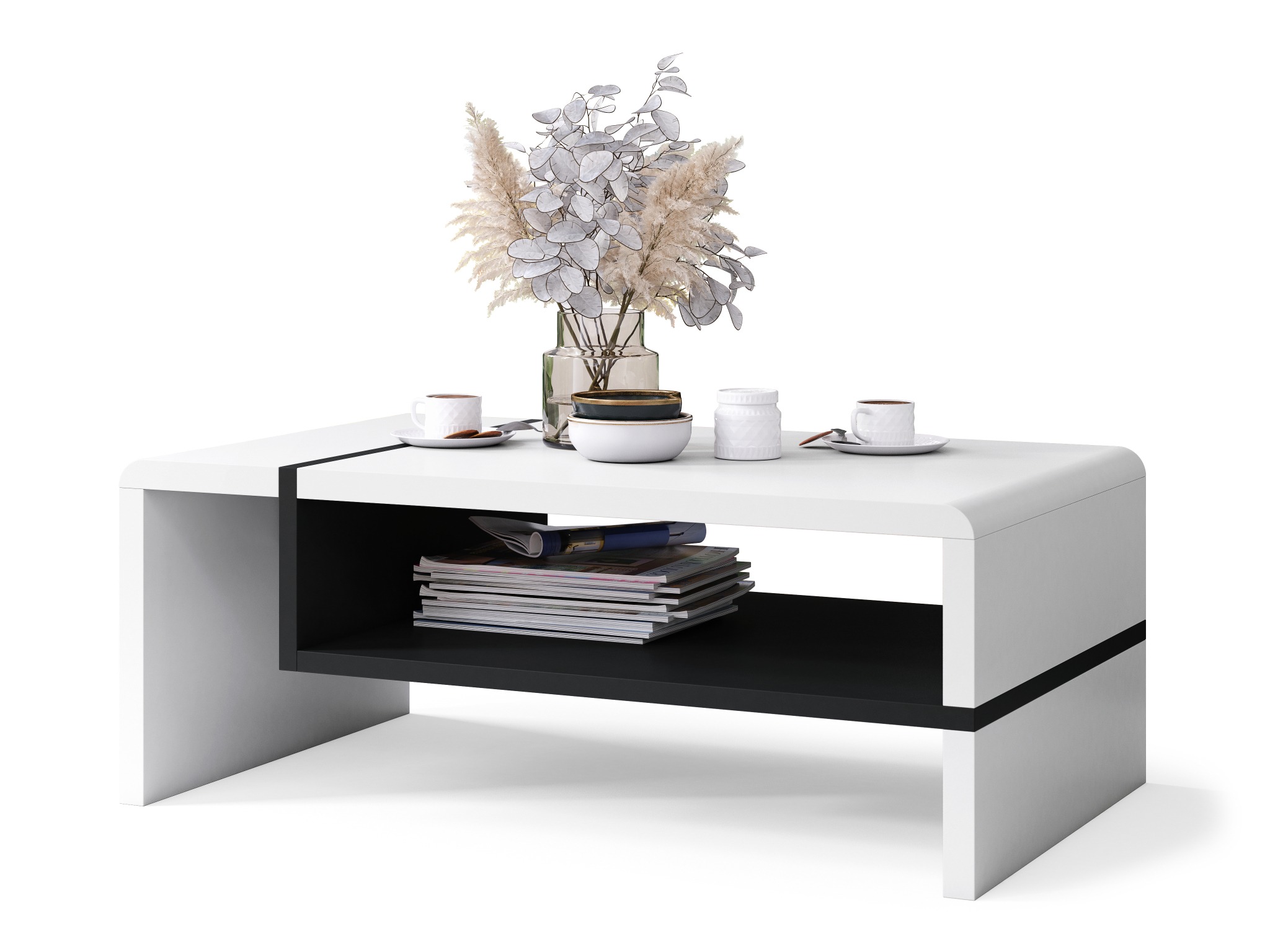 Sofabord Glendale 102 (Hvid + Sort)