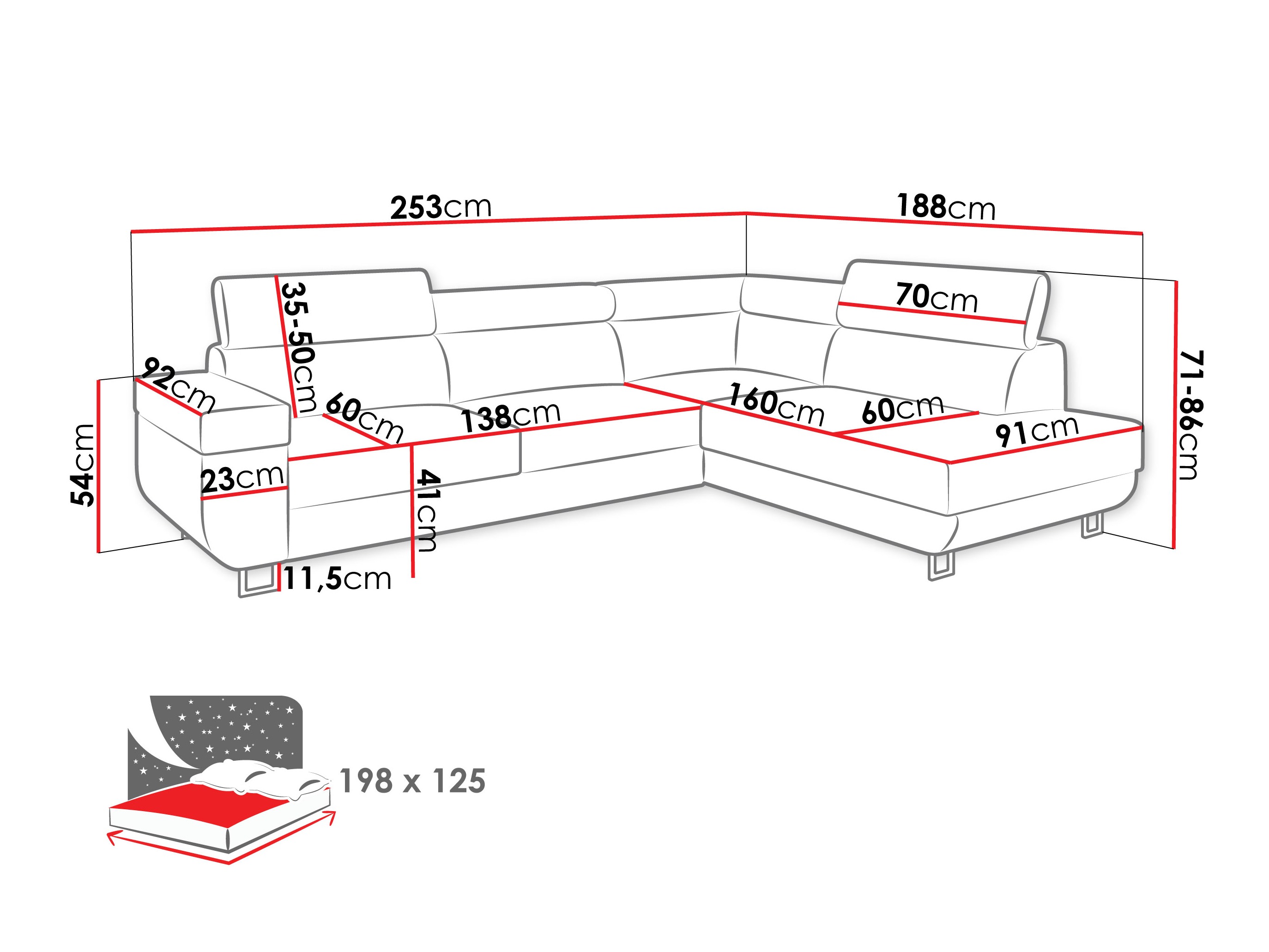 Hjørnesofa Comfivo Liberta (Poso 03)