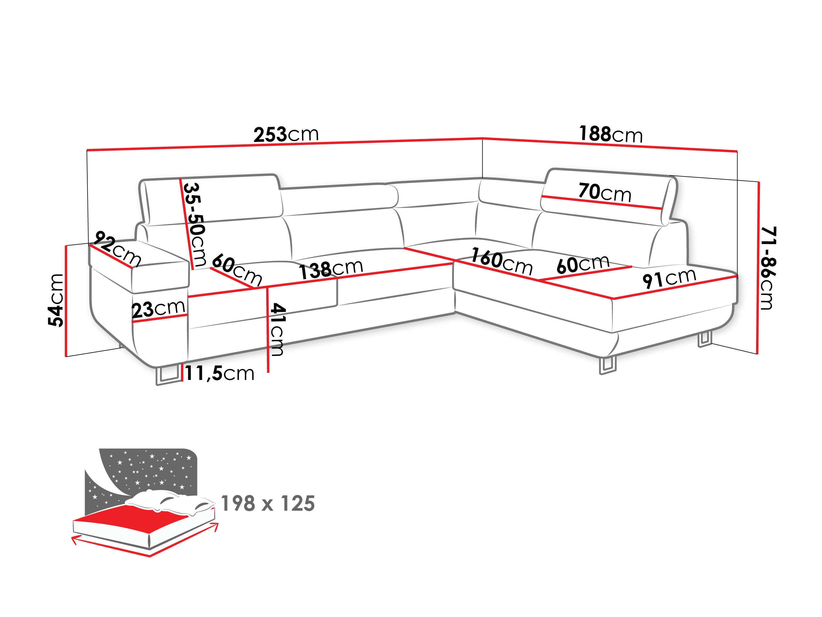 Hjørnesofa Comfivo Liberta (Poso 03)
