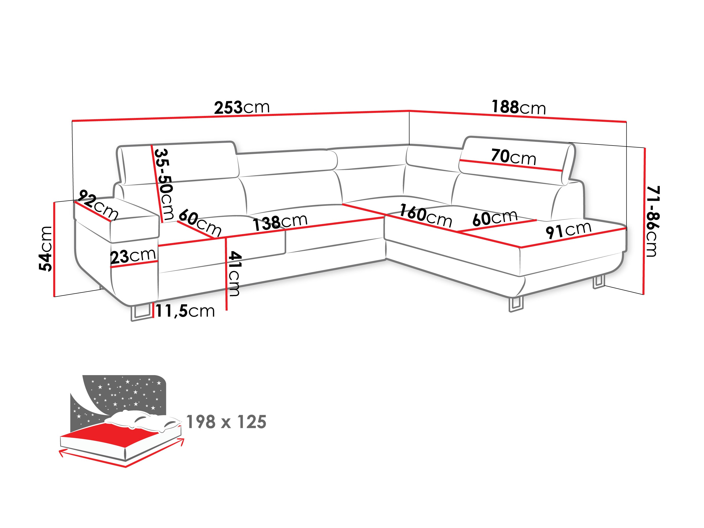 Hjørnesofa Comfivo Liberta (Poso 06)