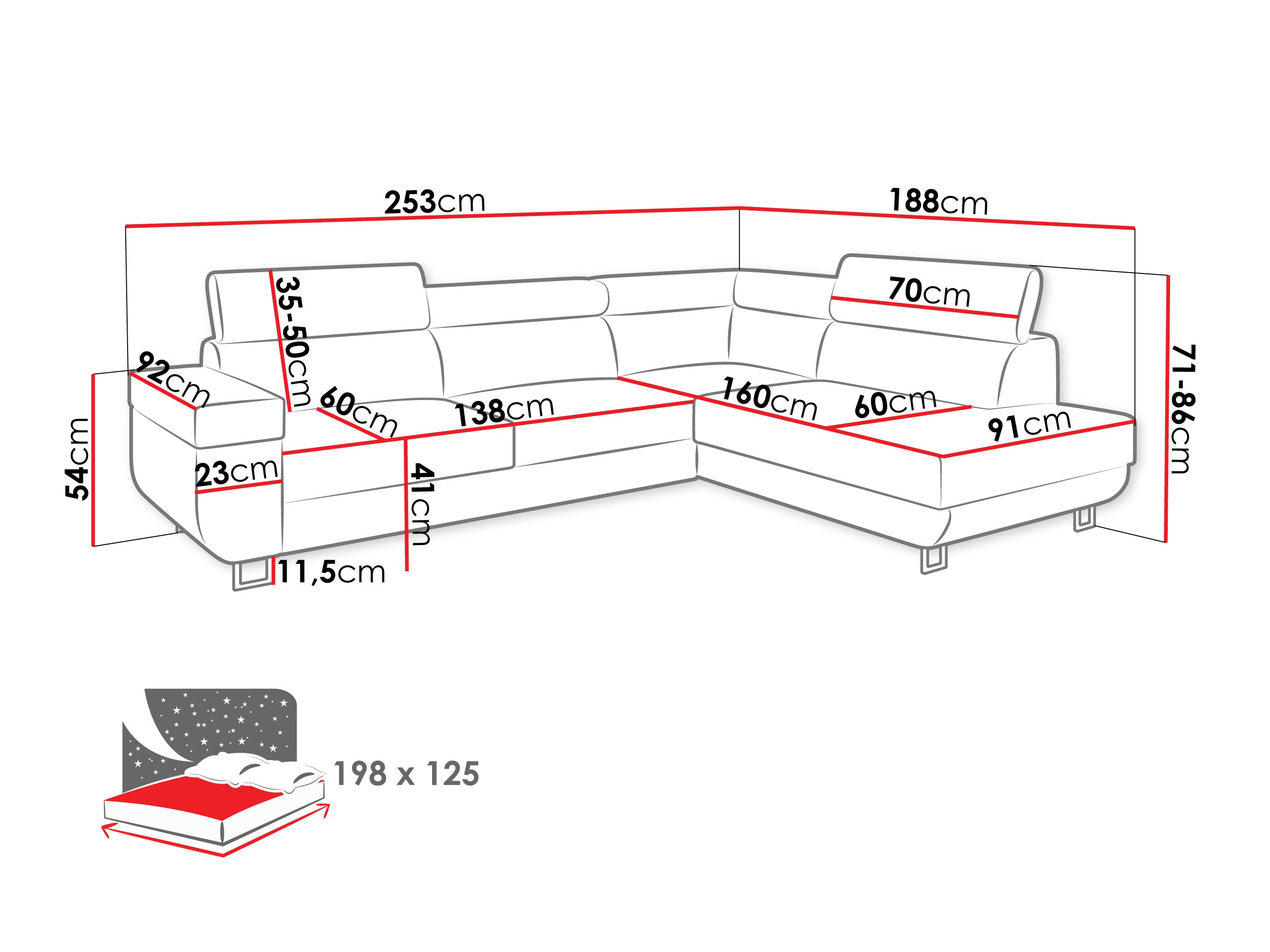Hjørnesofa Comfivo Liberta (Poso 06)