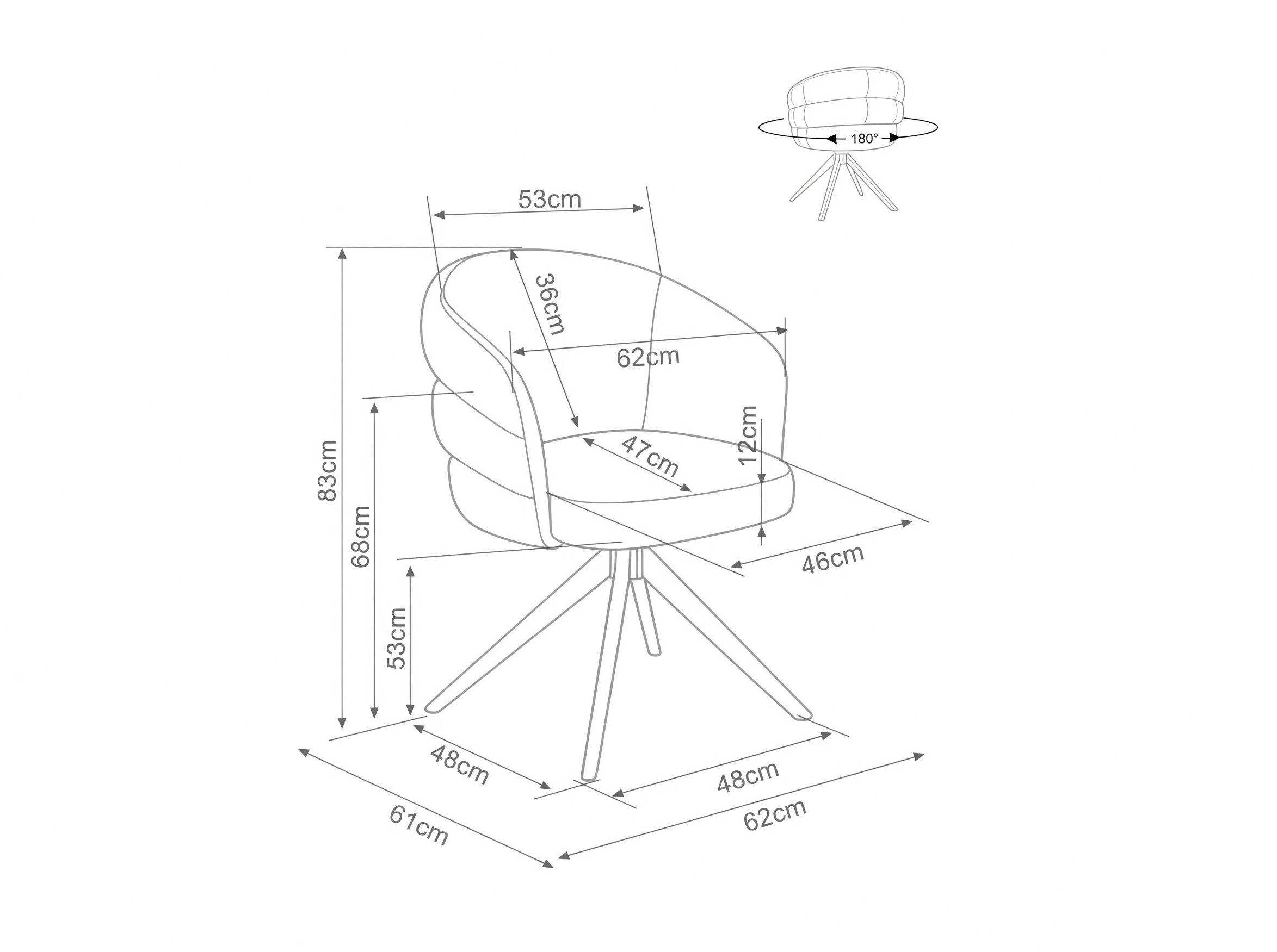 Stol Detroit 953 (Sort + Beige)