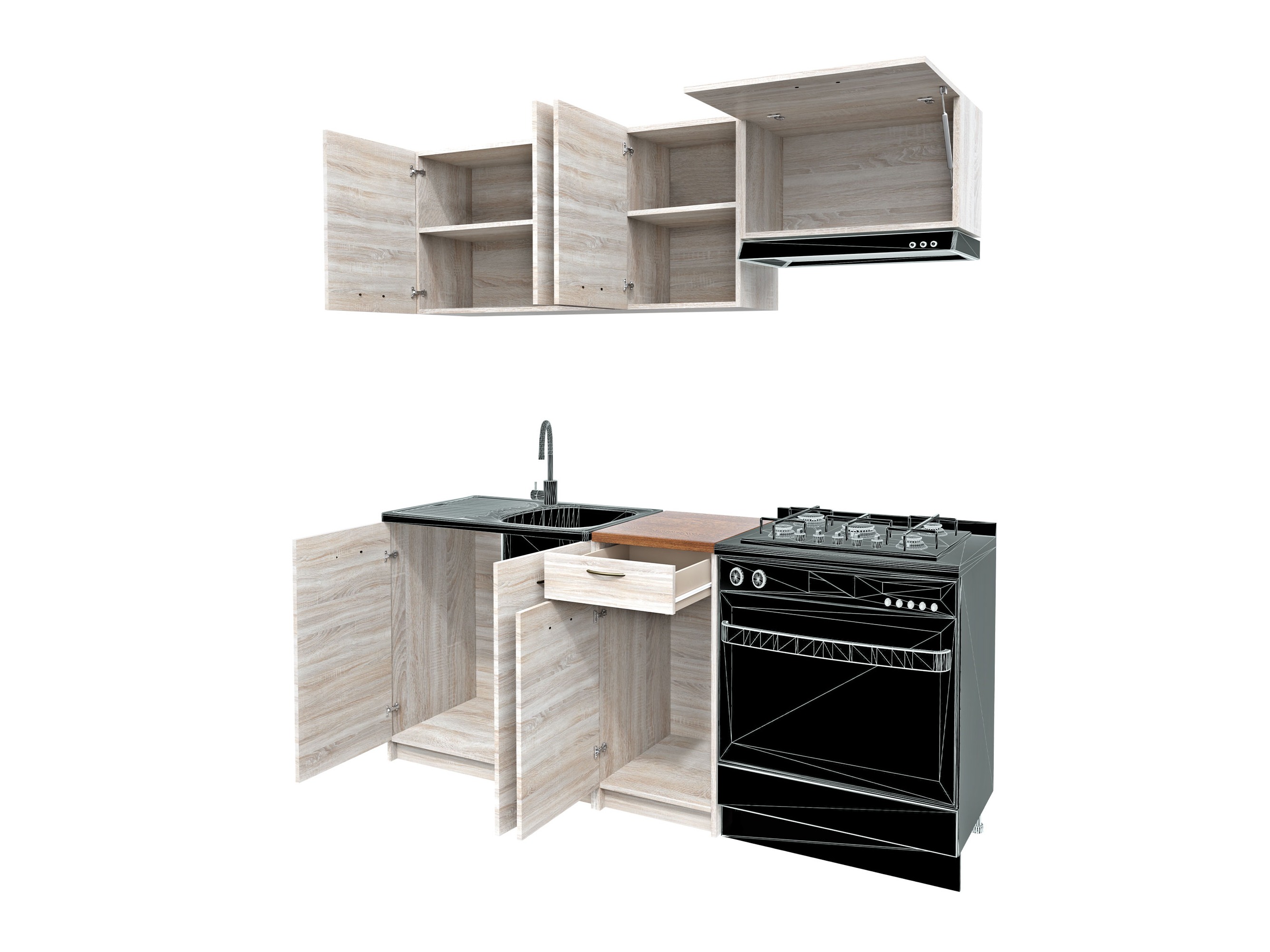 Køkkensæt Ota (Sonoma eg + Beige)