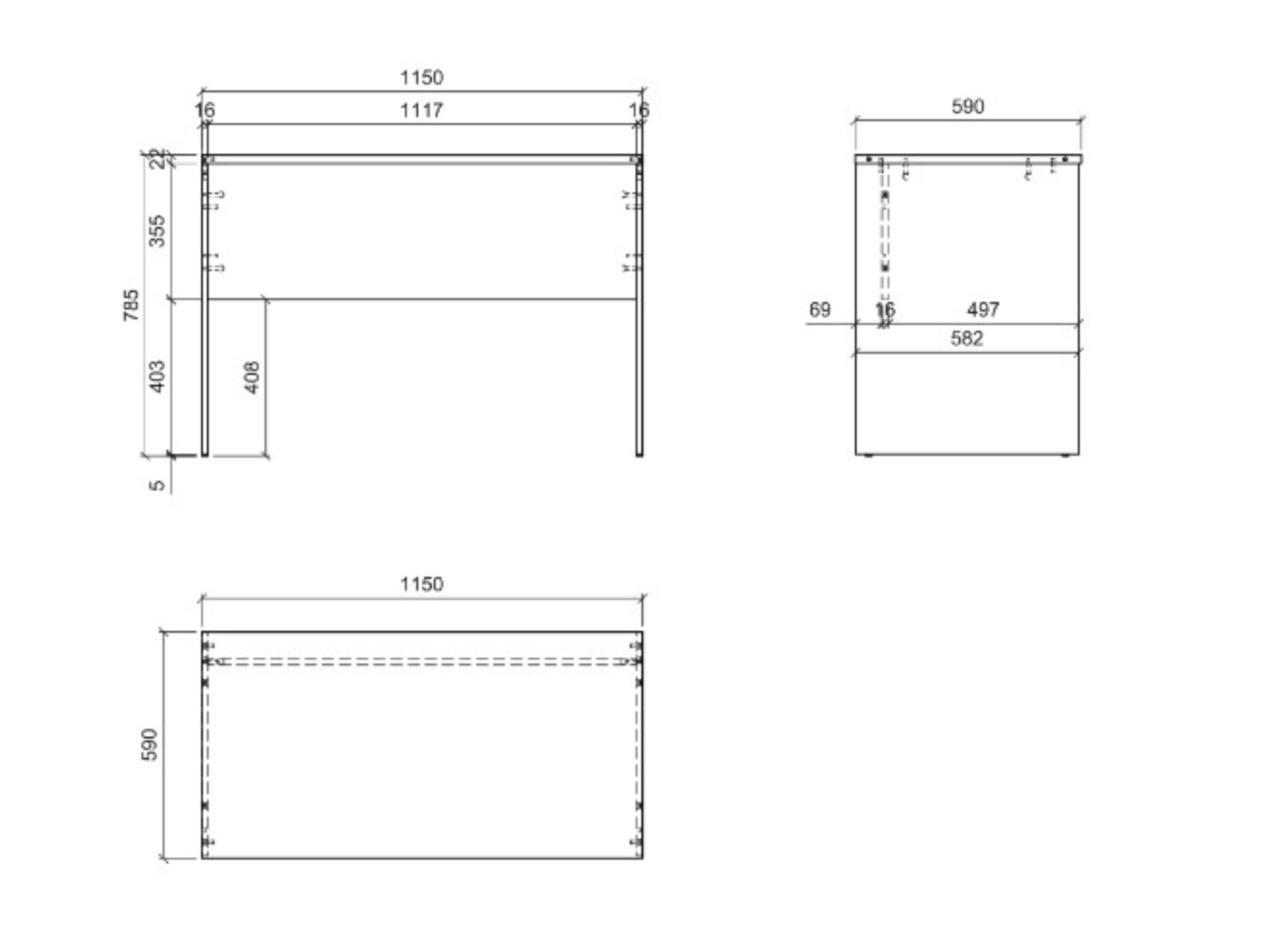 Skrivebord Fiofive 107 (Hvid)