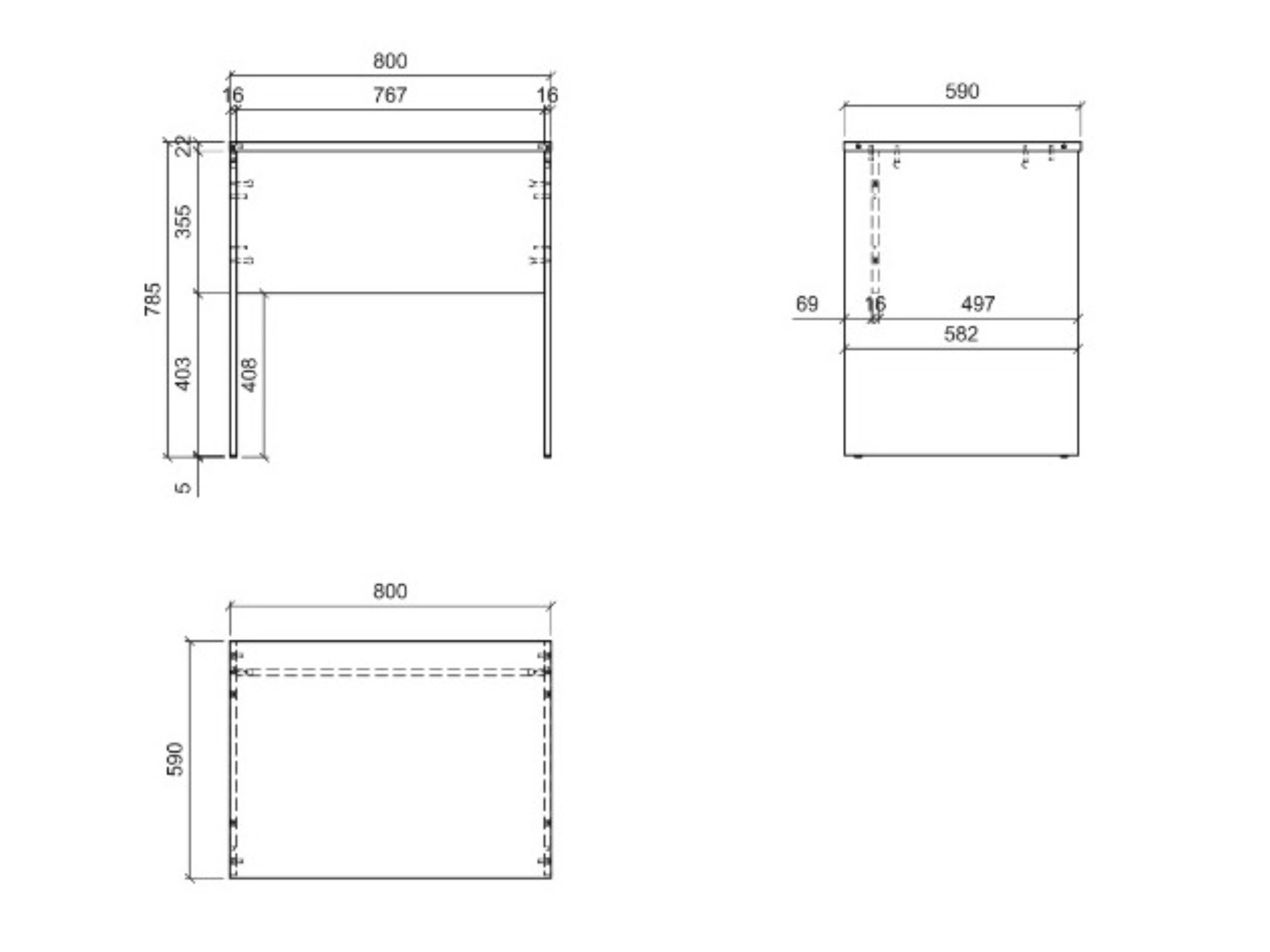 Skrivebord Fiofive 108 (Antracit)