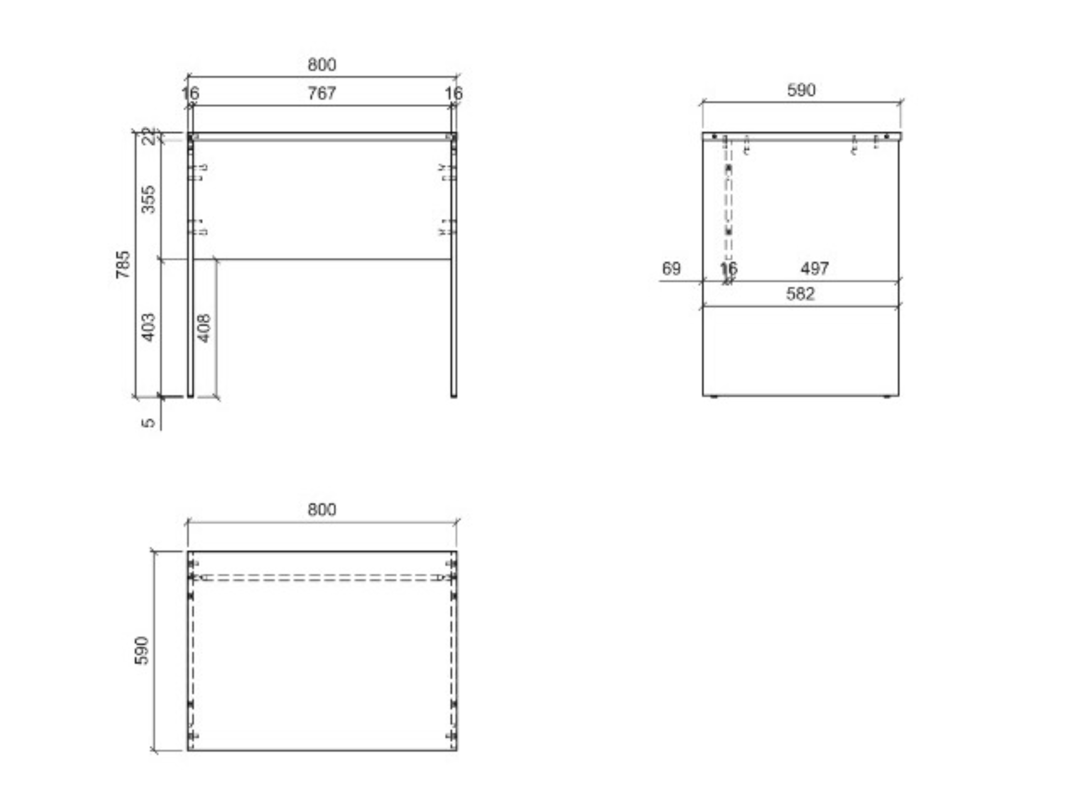 Skrivebord Fiofive 108 (Hvid)