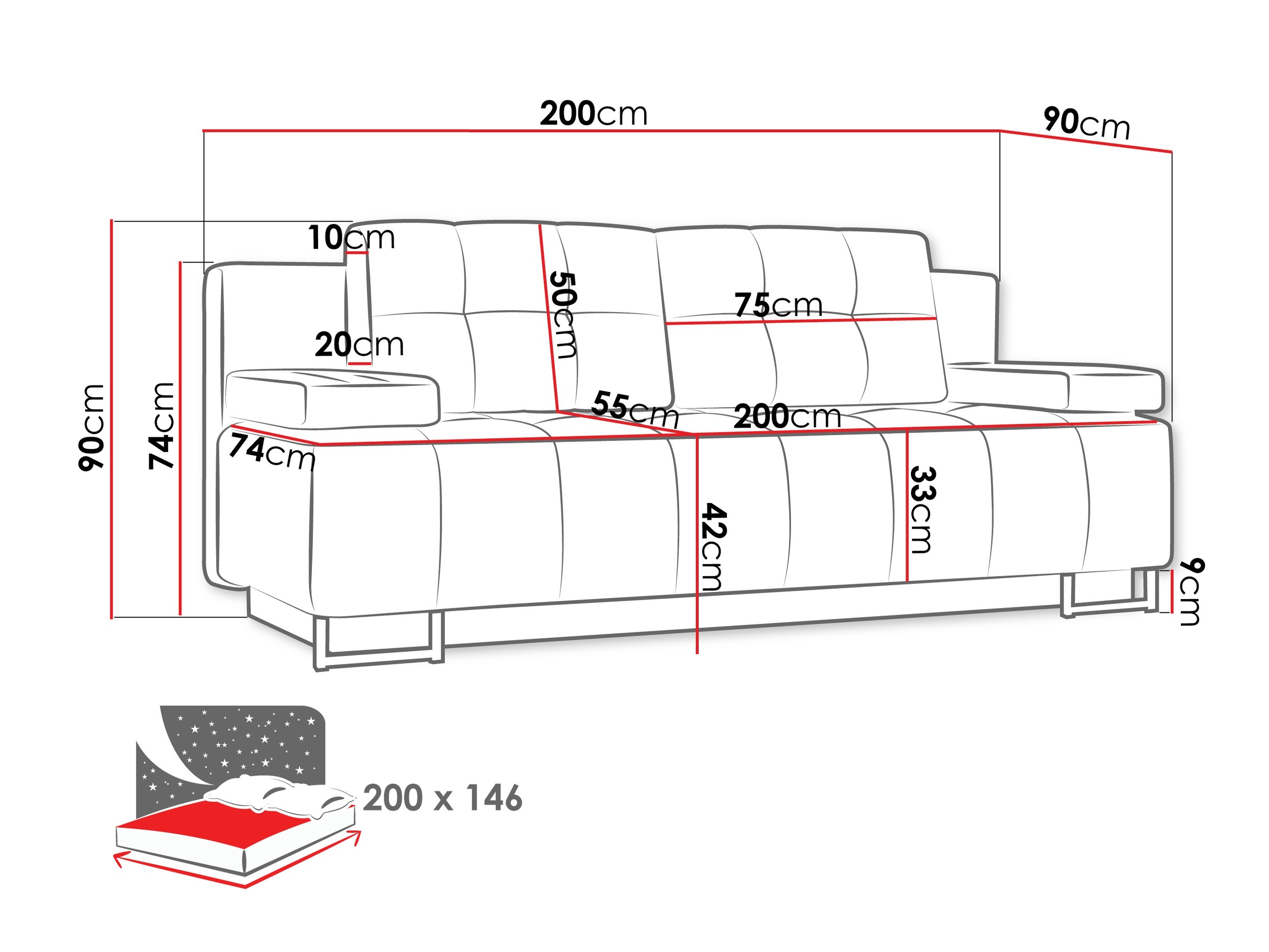 Sovesofa Columbus 151 (Lumo 30)