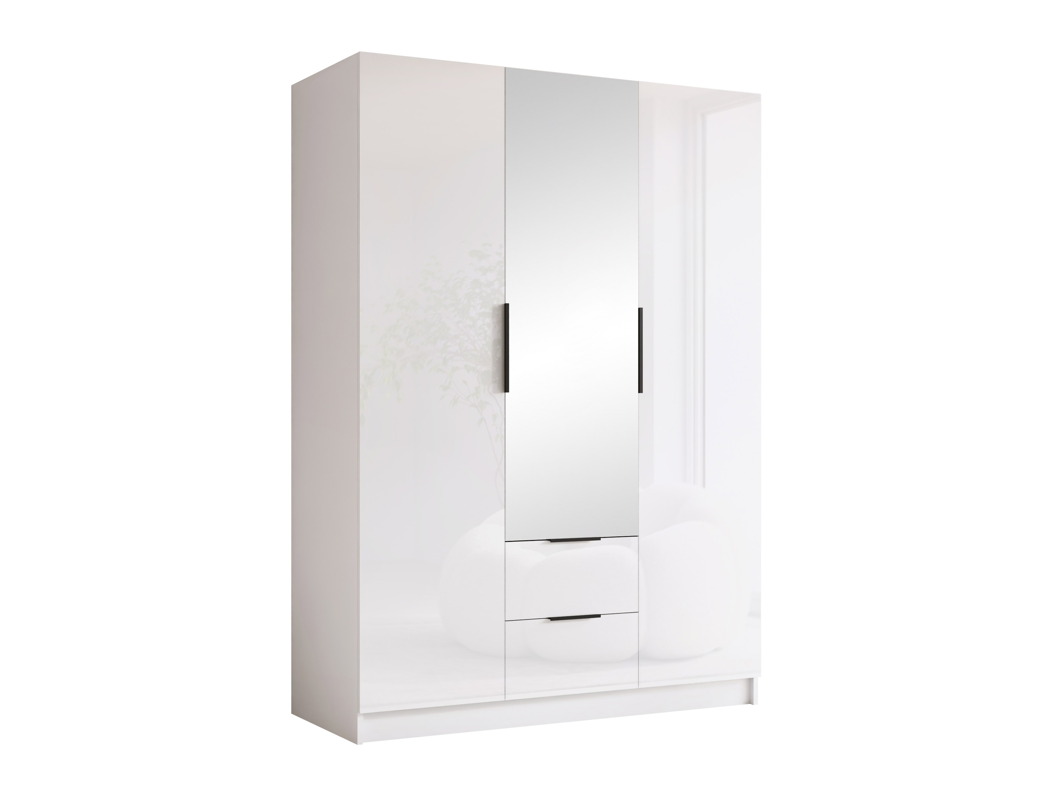 Garderobeskab Closico Calvron II (Hvid + Glansfuld hvid)