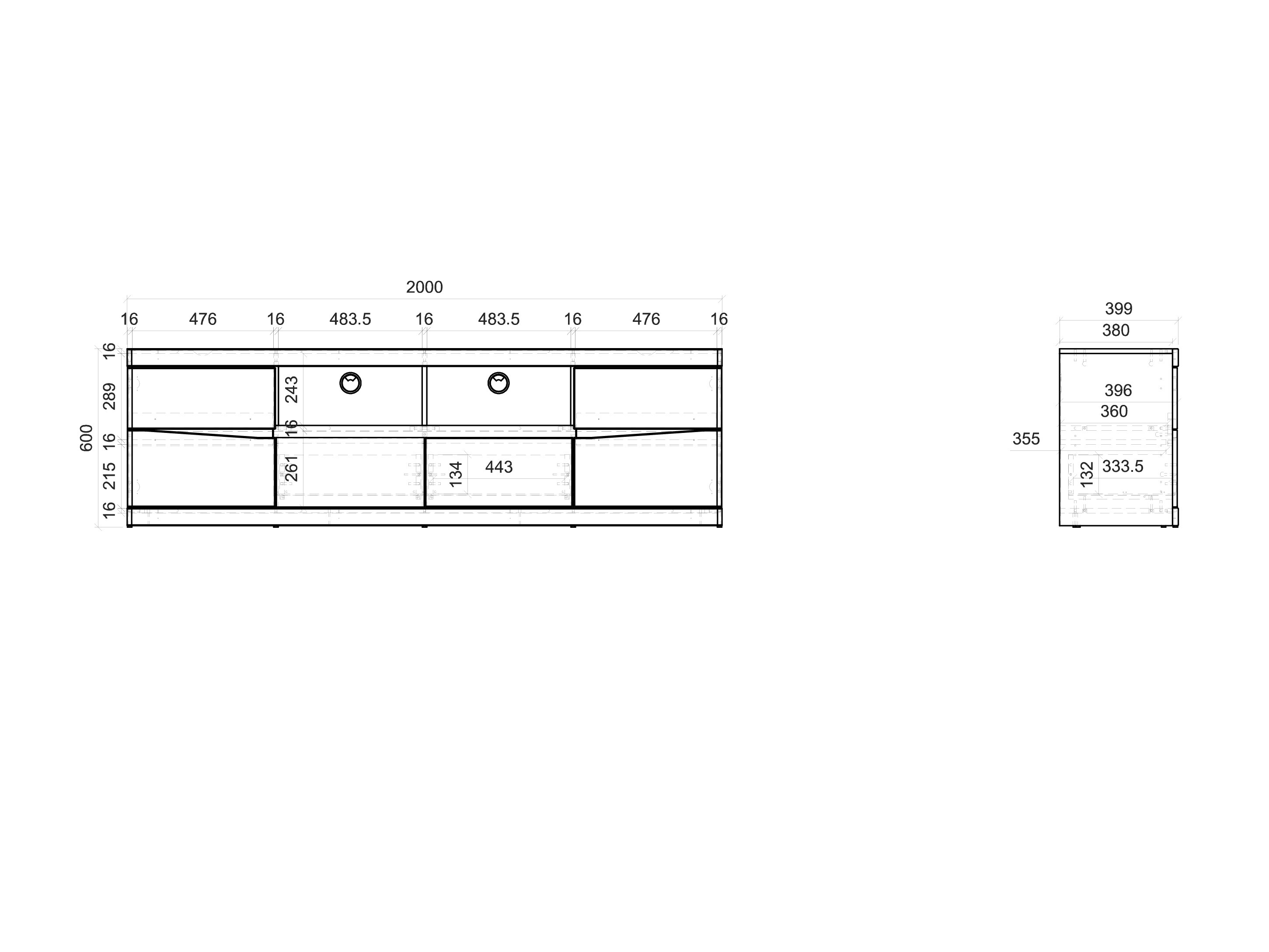 TV-bord Venlori 122 (Hvid + Grafit)