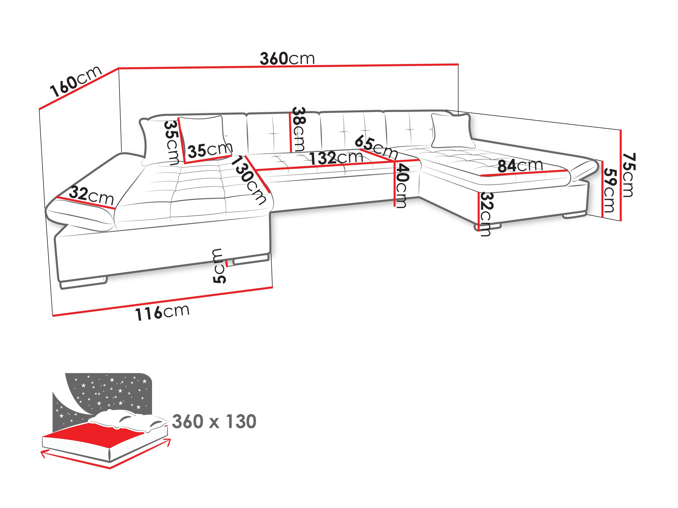 Hjørnesofa Comfivo Ficus (Poso 06)