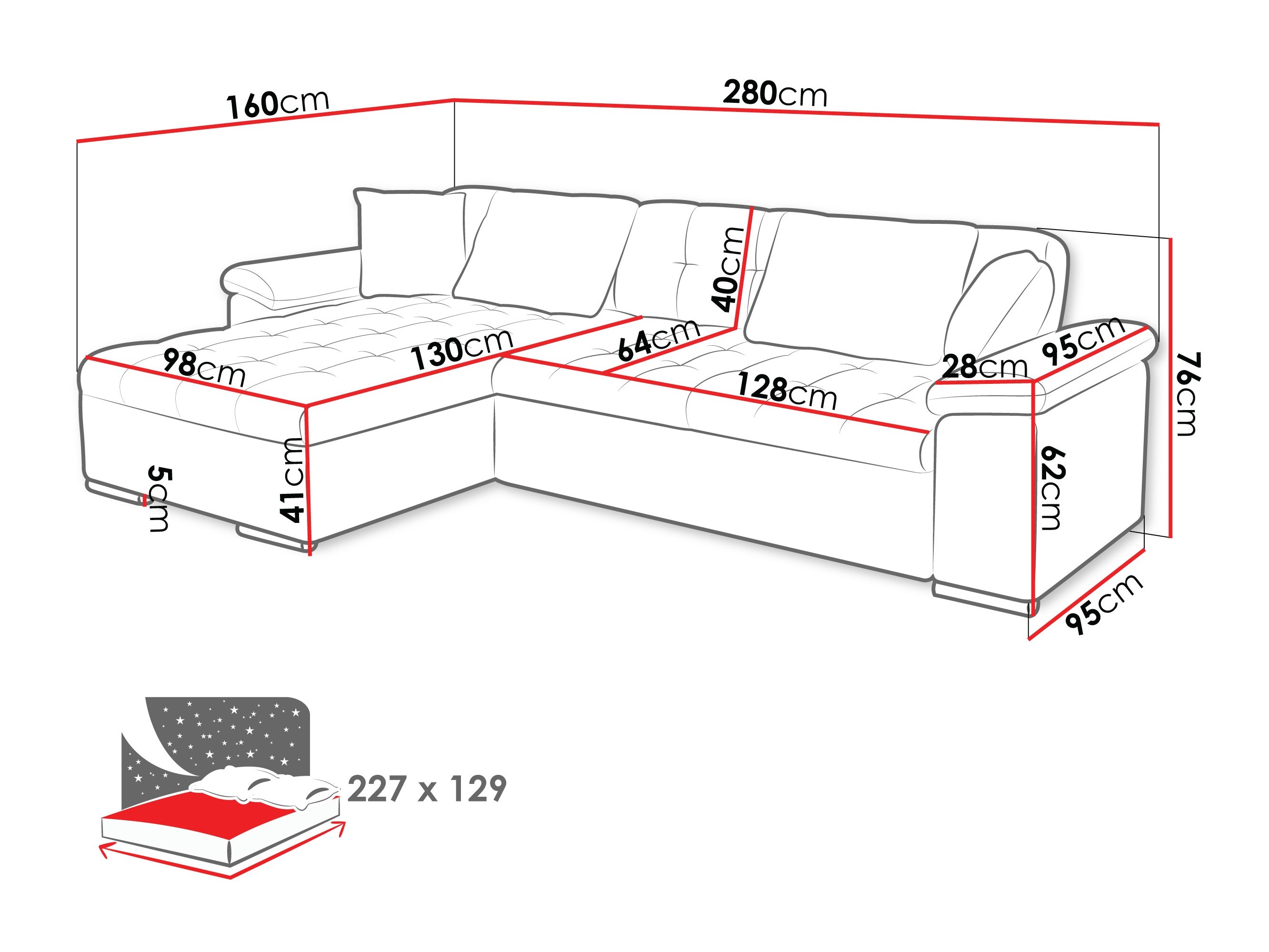 Hjørnesofa Comfivo Mica (Poso 100)