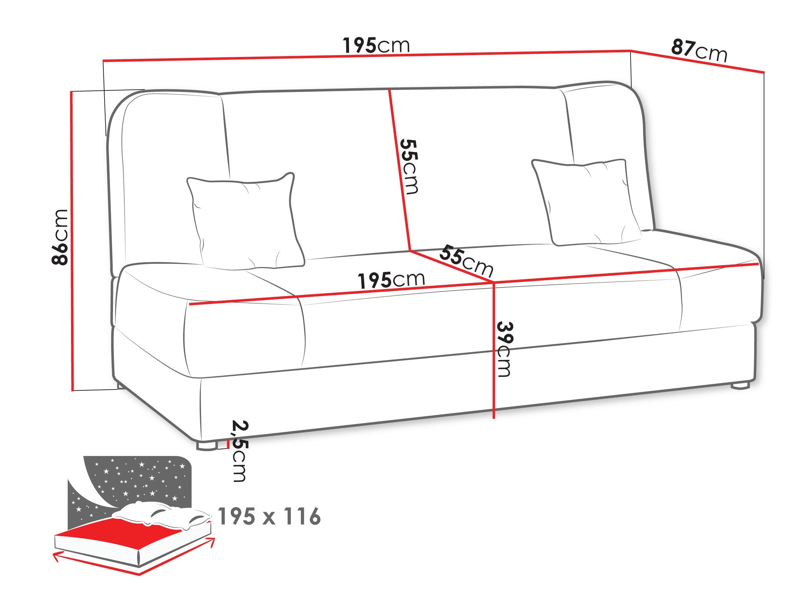 Sovesofa Comfivo Cera III (Poso 06)