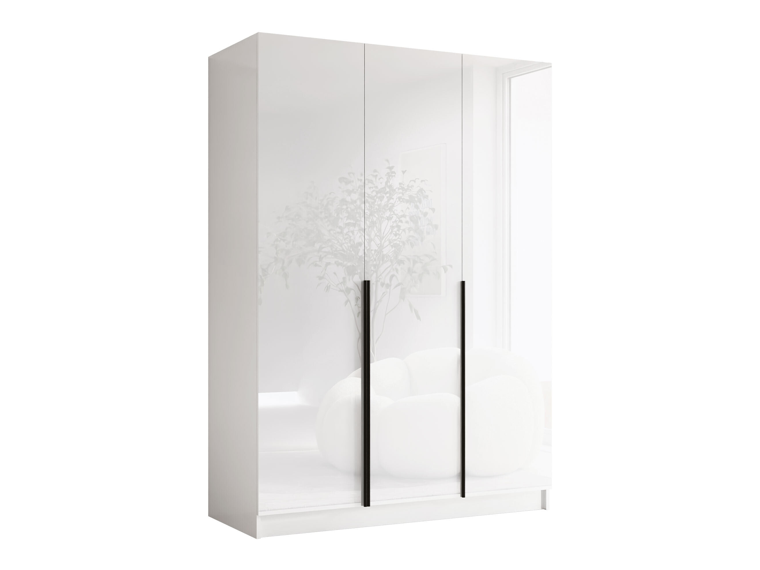 Garderobeskab Closico Decoron I (Hvid + Glansfuld hvid)