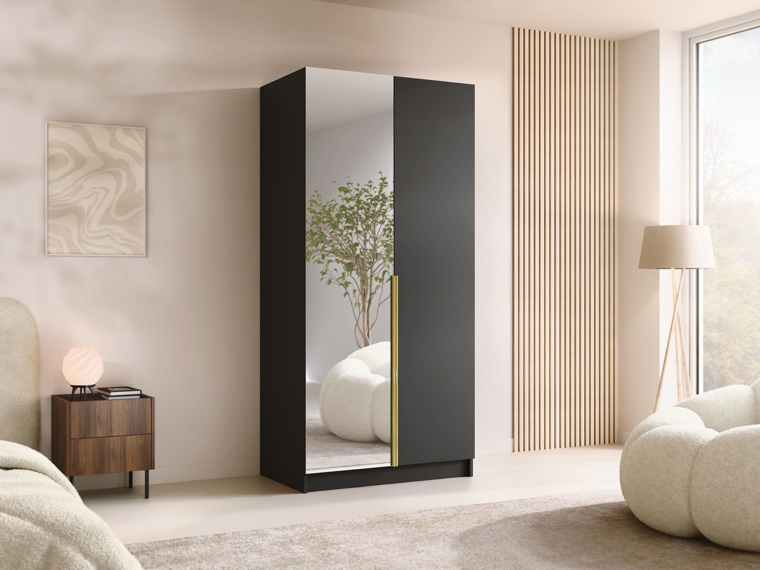 Garderobeskab Closico Staton II (Sort)