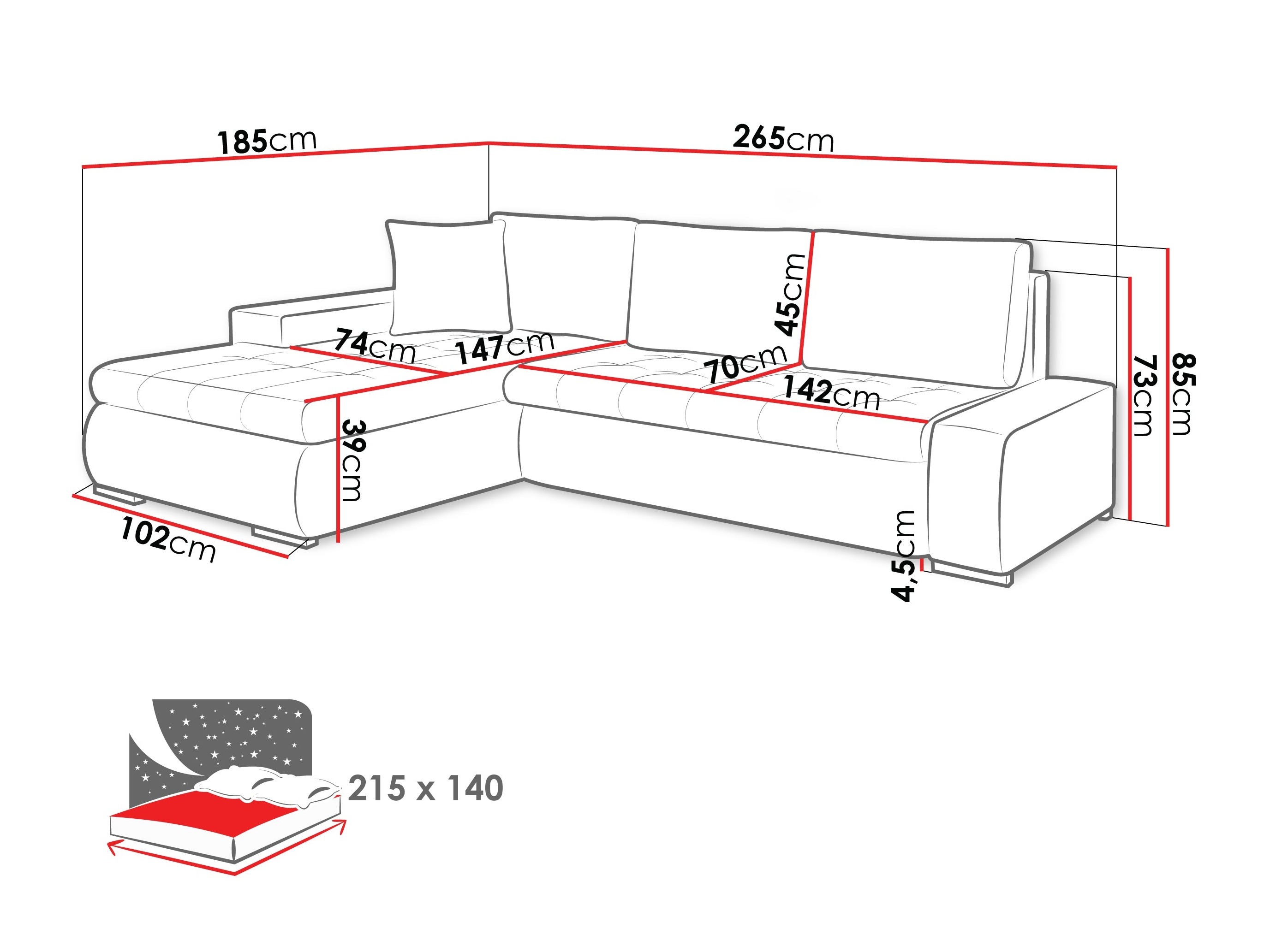 Hjørnesofa Comfivo Nitor (Poso 05)
