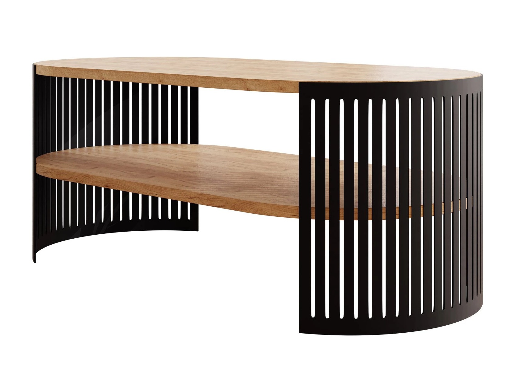 Sofabord Civer III (Sort + Craft gylden eg)