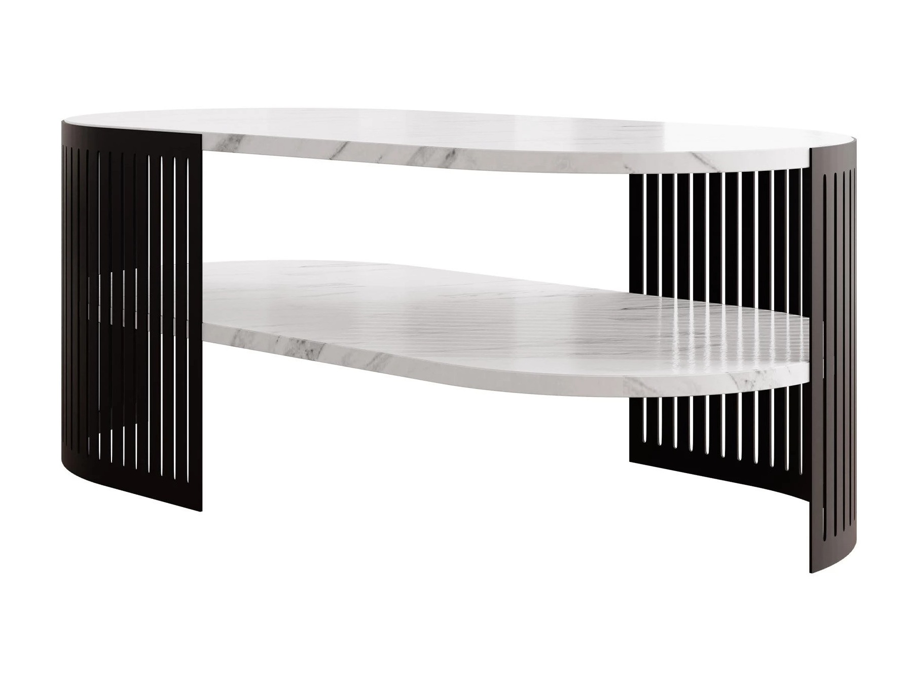 Sofabord Civer VI (Sort + Hvid marmor)