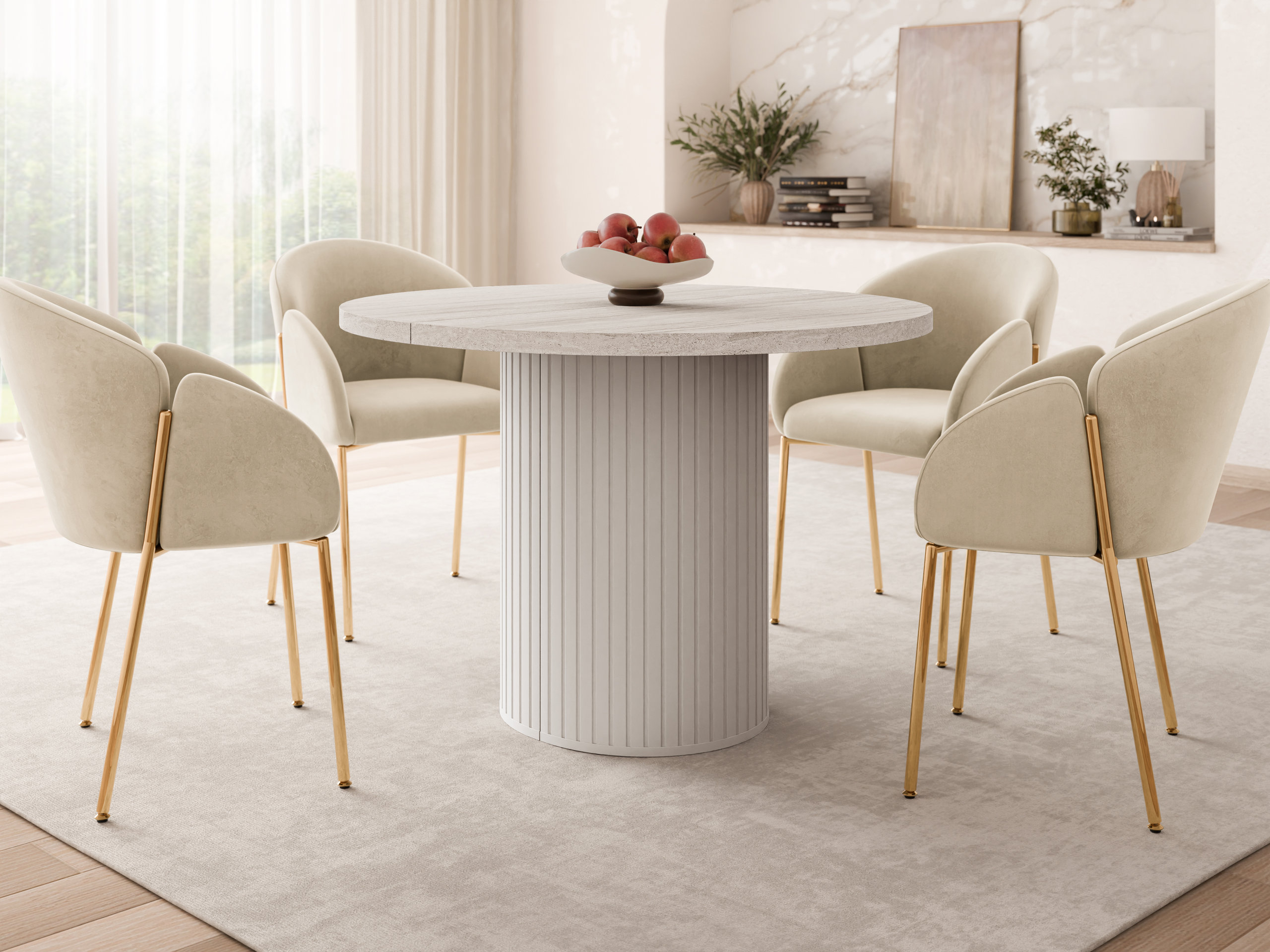 Bord Cupedo (Lys travertin + Beige)