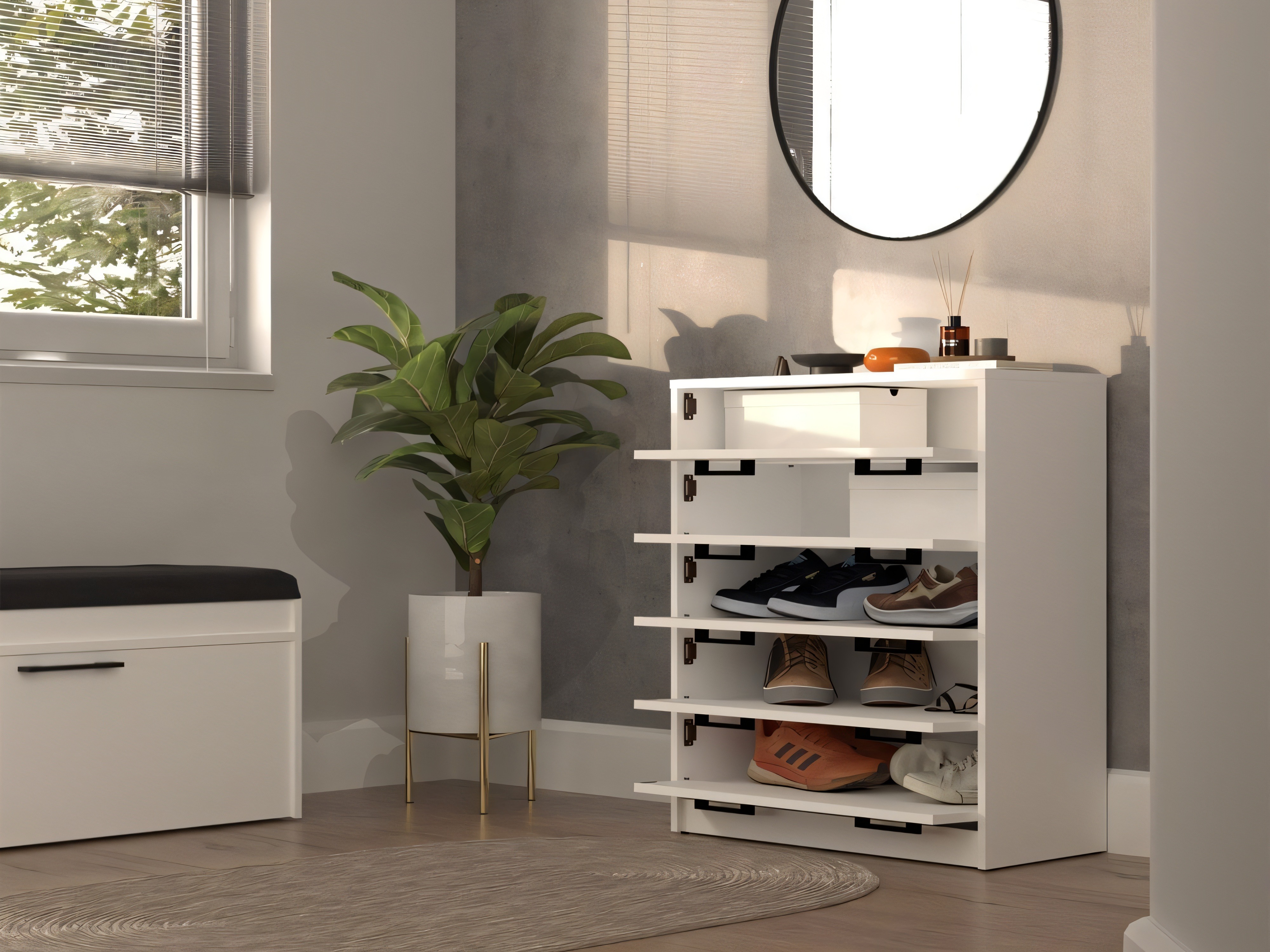 Skoskab Mandeville 372 (Hvid)