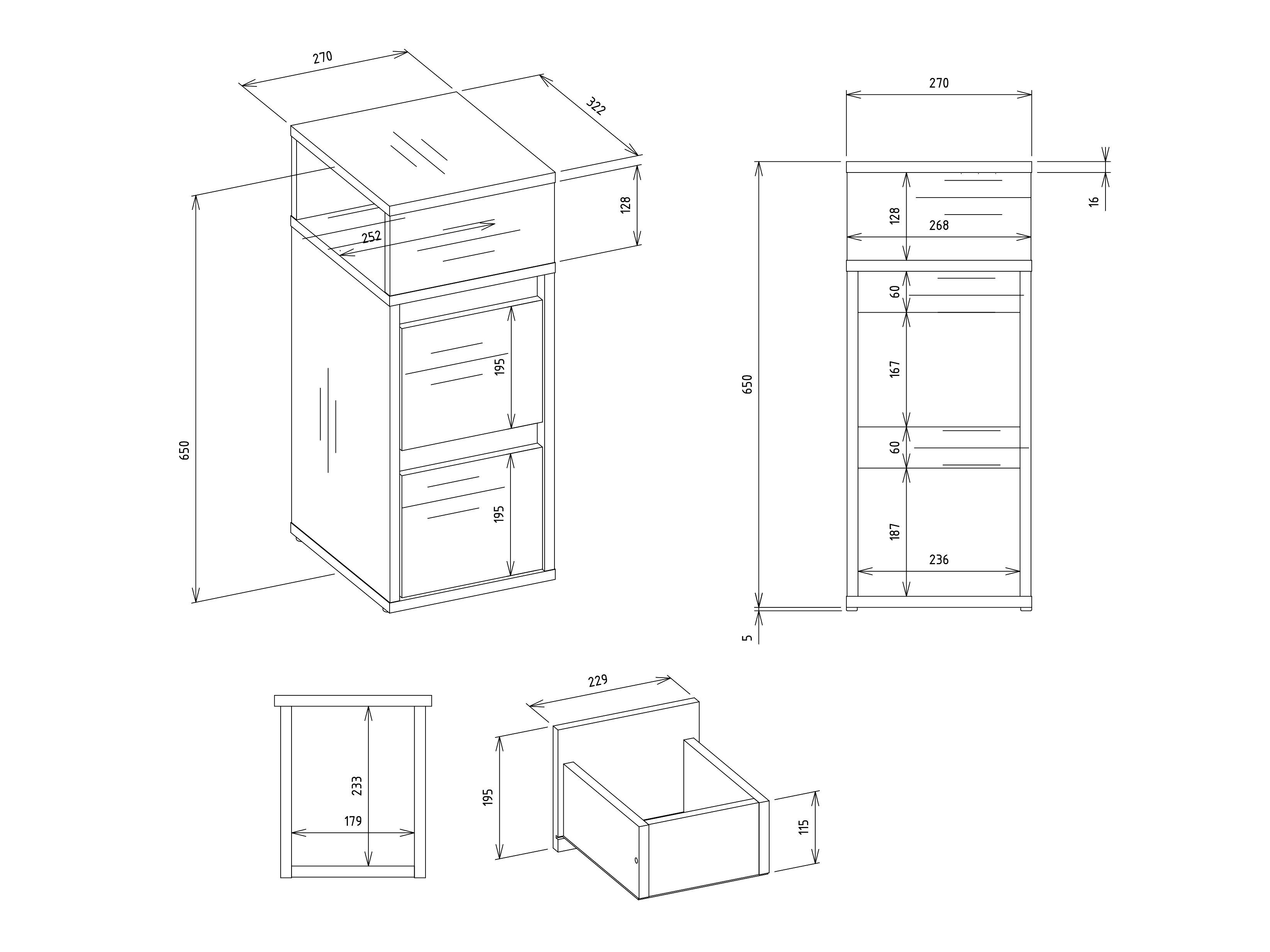 Sengebord Mandeville 373 (Artisan eg)