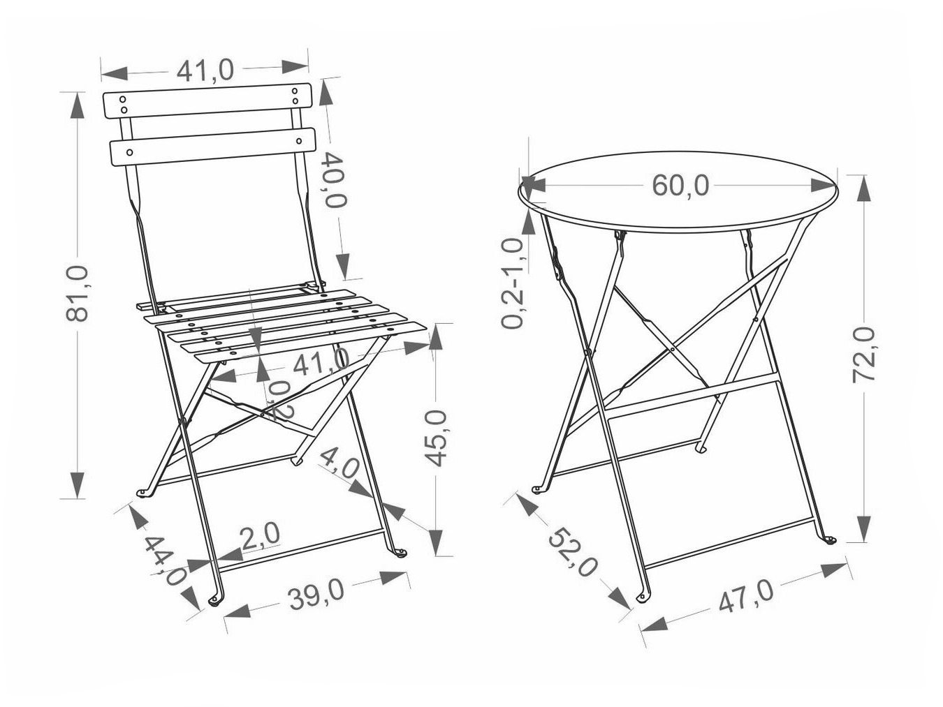 Balkonsæt Houston 2129 (Sort)