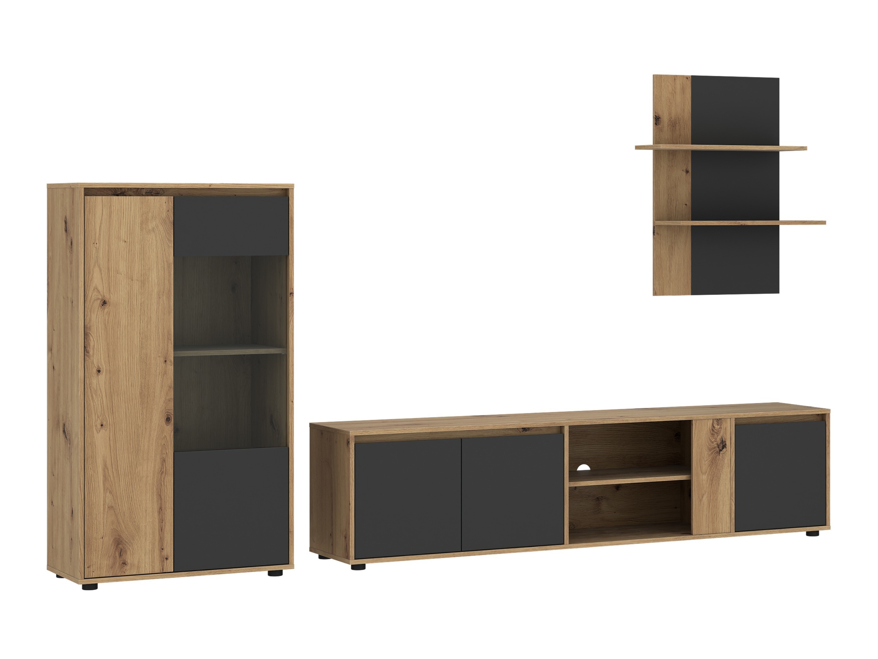 Stuemøbelsæt Ontario 226 (Antracit + Artisan eg)