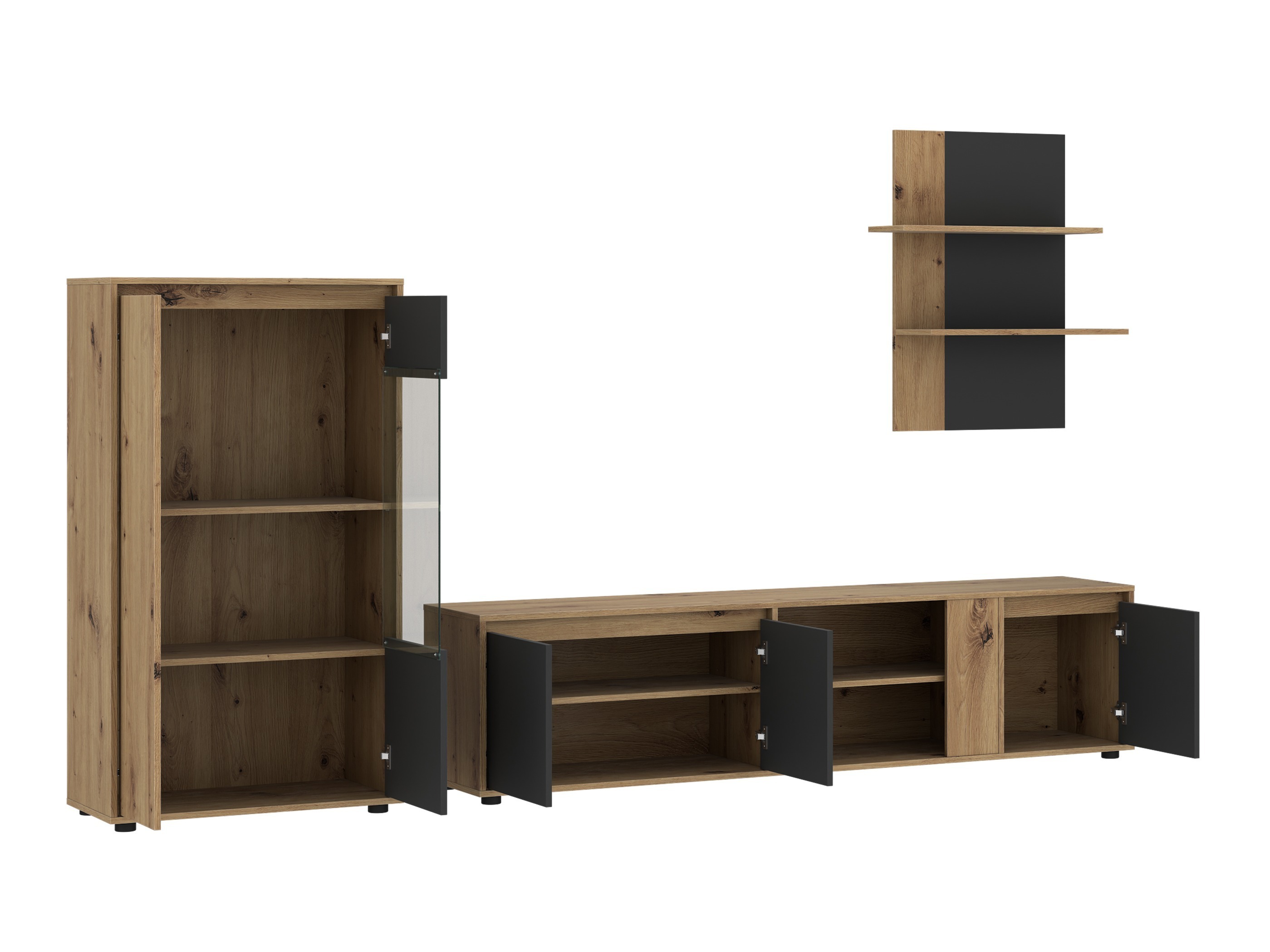 Stuemøbelsæt Ontario 226 (Antracit + Artisan eg)