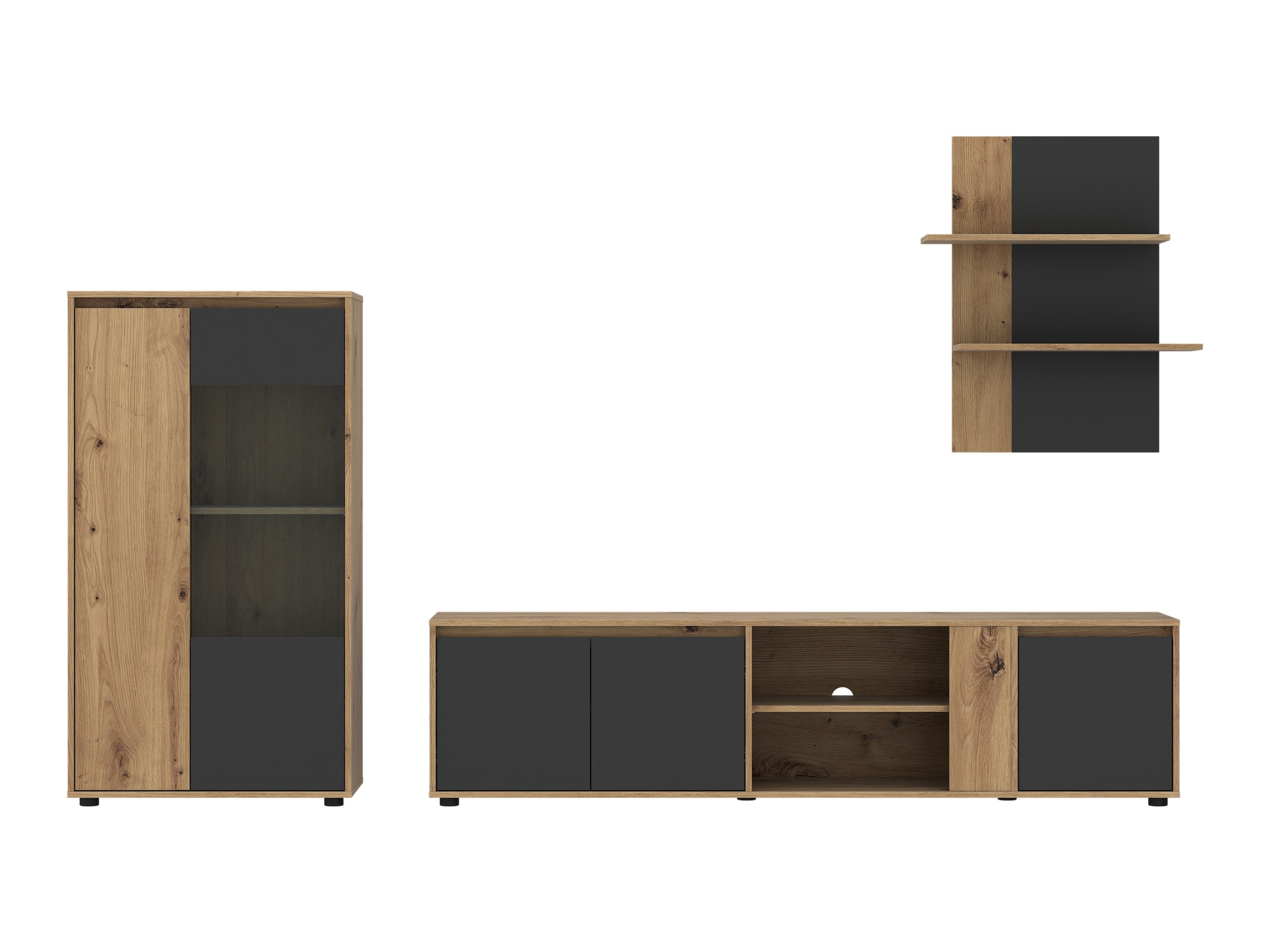 Stuemøbelsæt Ontario 226 (Antracit + Artisan eg)