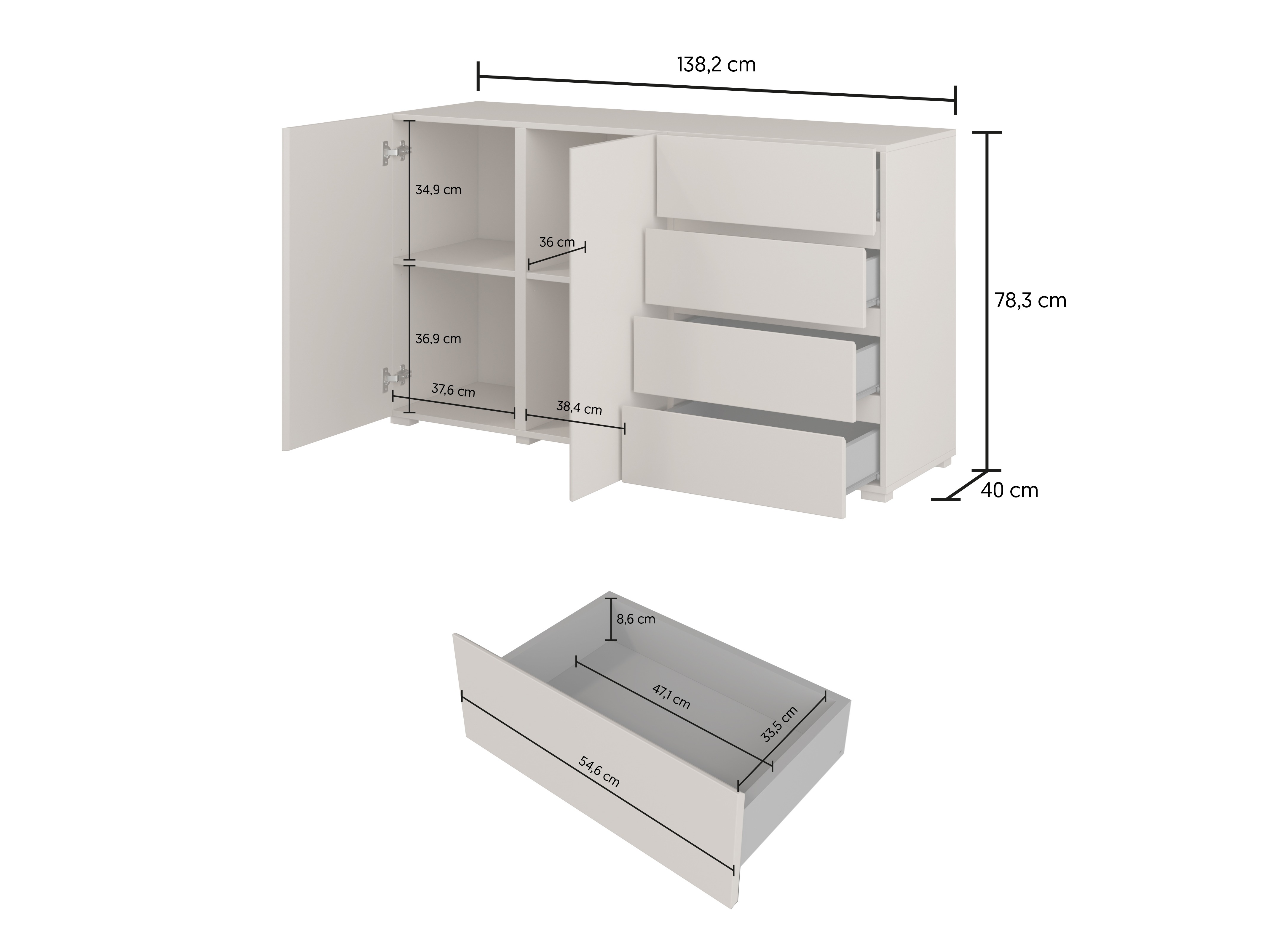 Kommode Elbleve 101 (Sort)